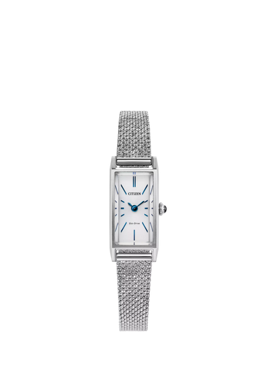 John Lewis Citizen Fio Women's Rectangular Mesh Strap Watch, Silver- Buy online at McGrocer