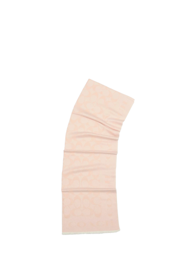 John Lewis Coach Signature Silk Blend Scarf, Blush- Buy online at McGrocer