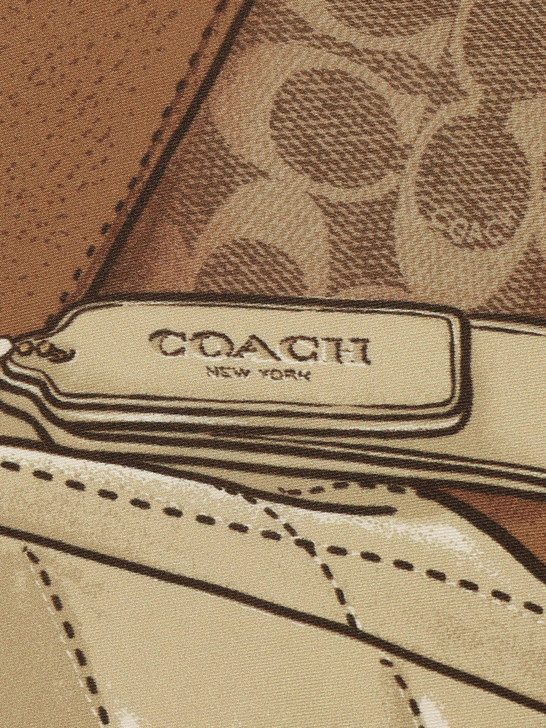 Coach silk scarf Stacked Tabby print Tan (British brand)