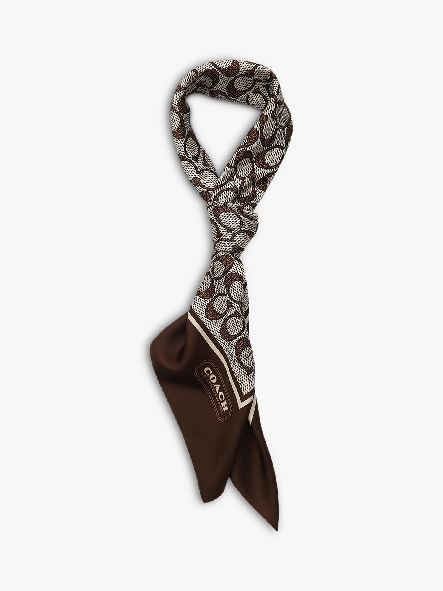 Coach textured signature silk scarf Maple (British brand)