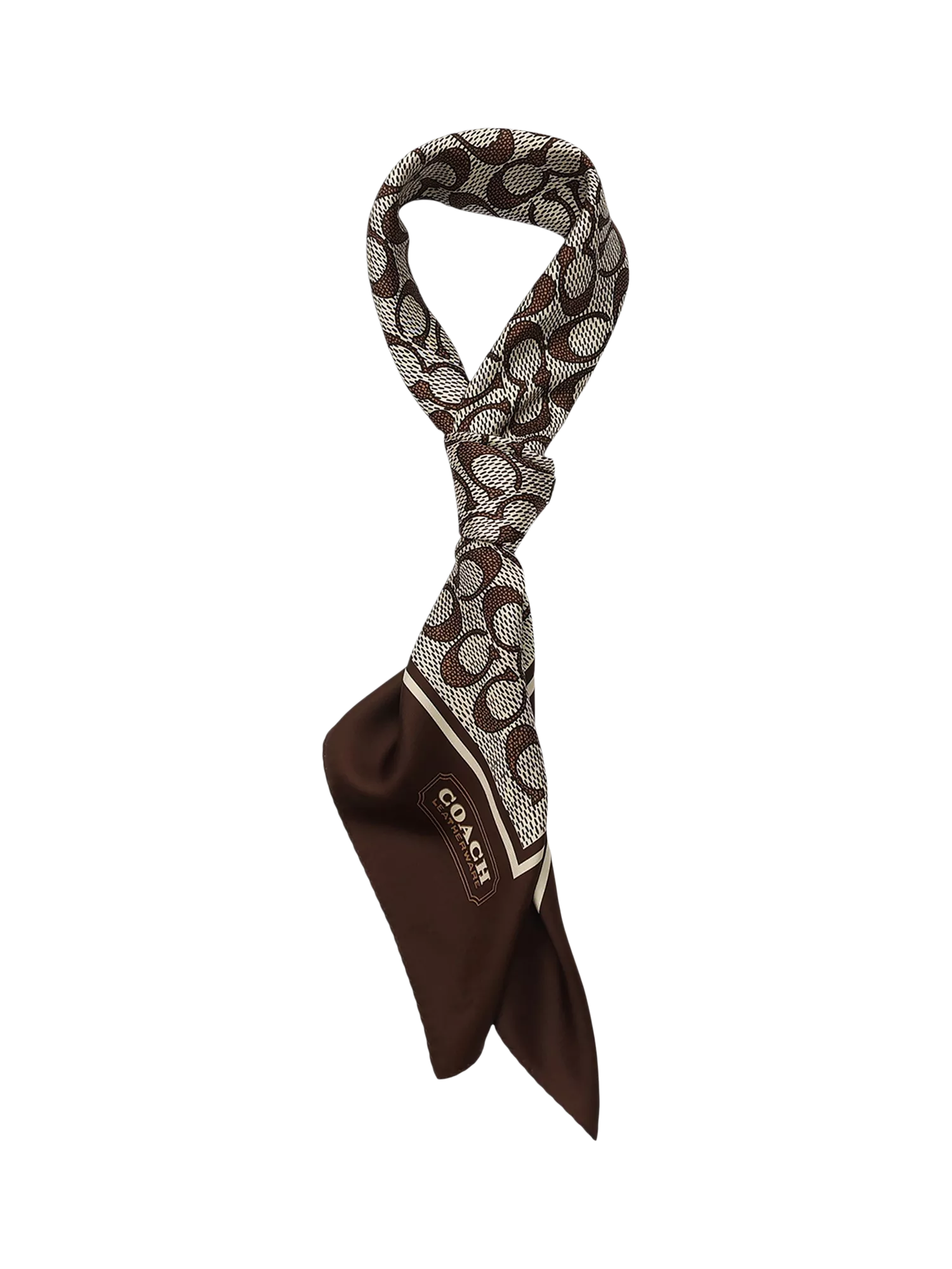 Coach textured signature silk scarf Maple (British brand)