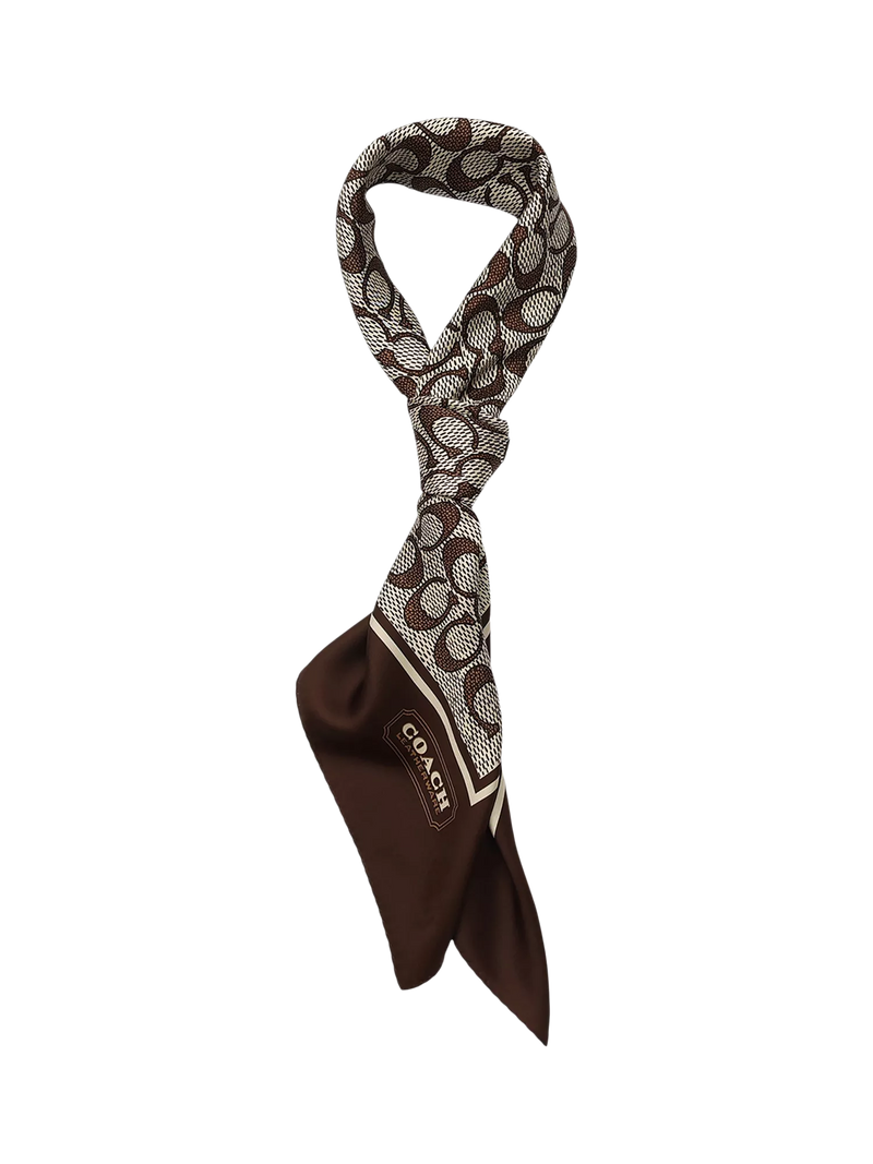 Coach textured signature silk scarf Maple (British brand)