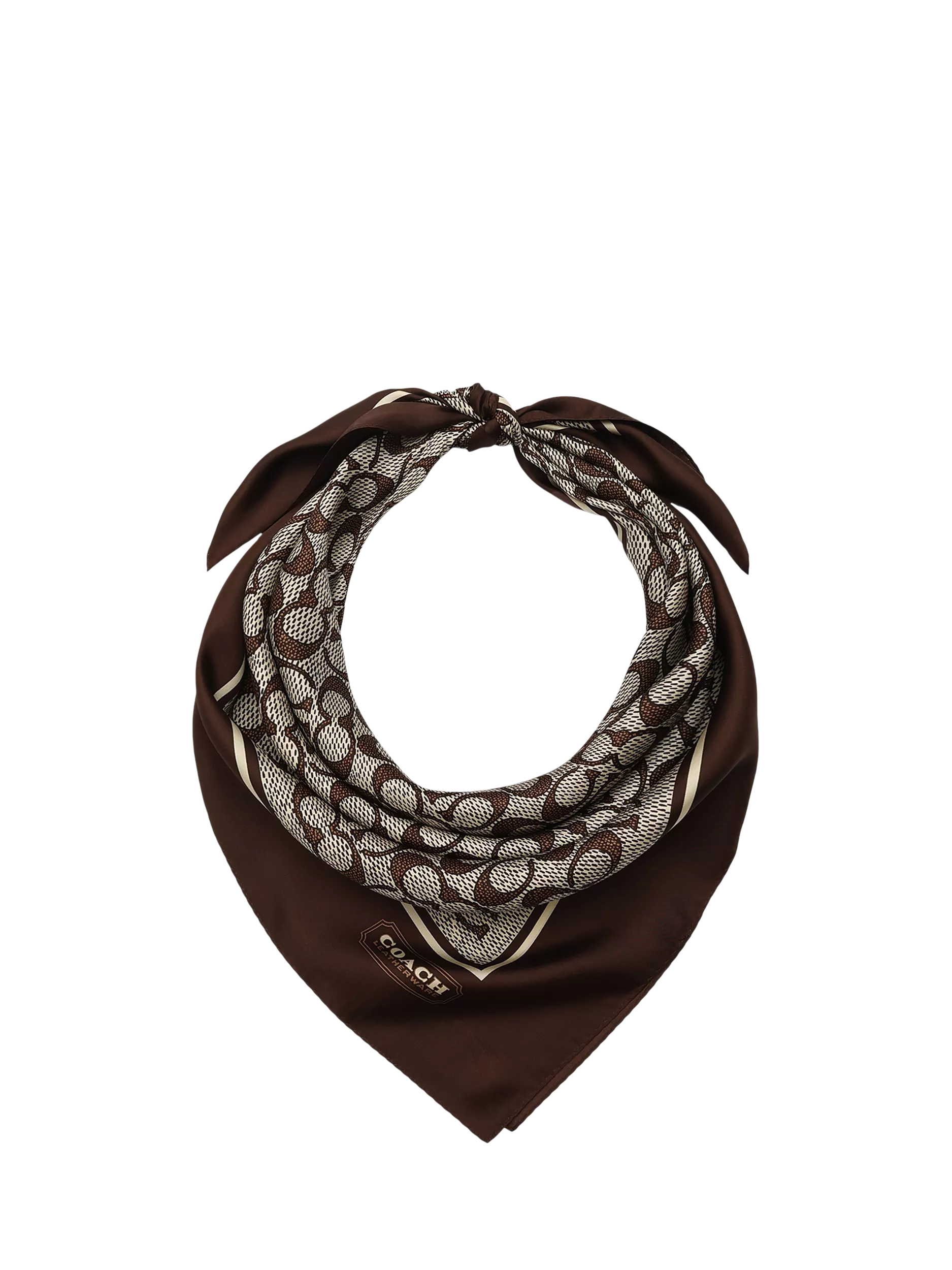 Coach textured signature silk scarf Maple (British brand)