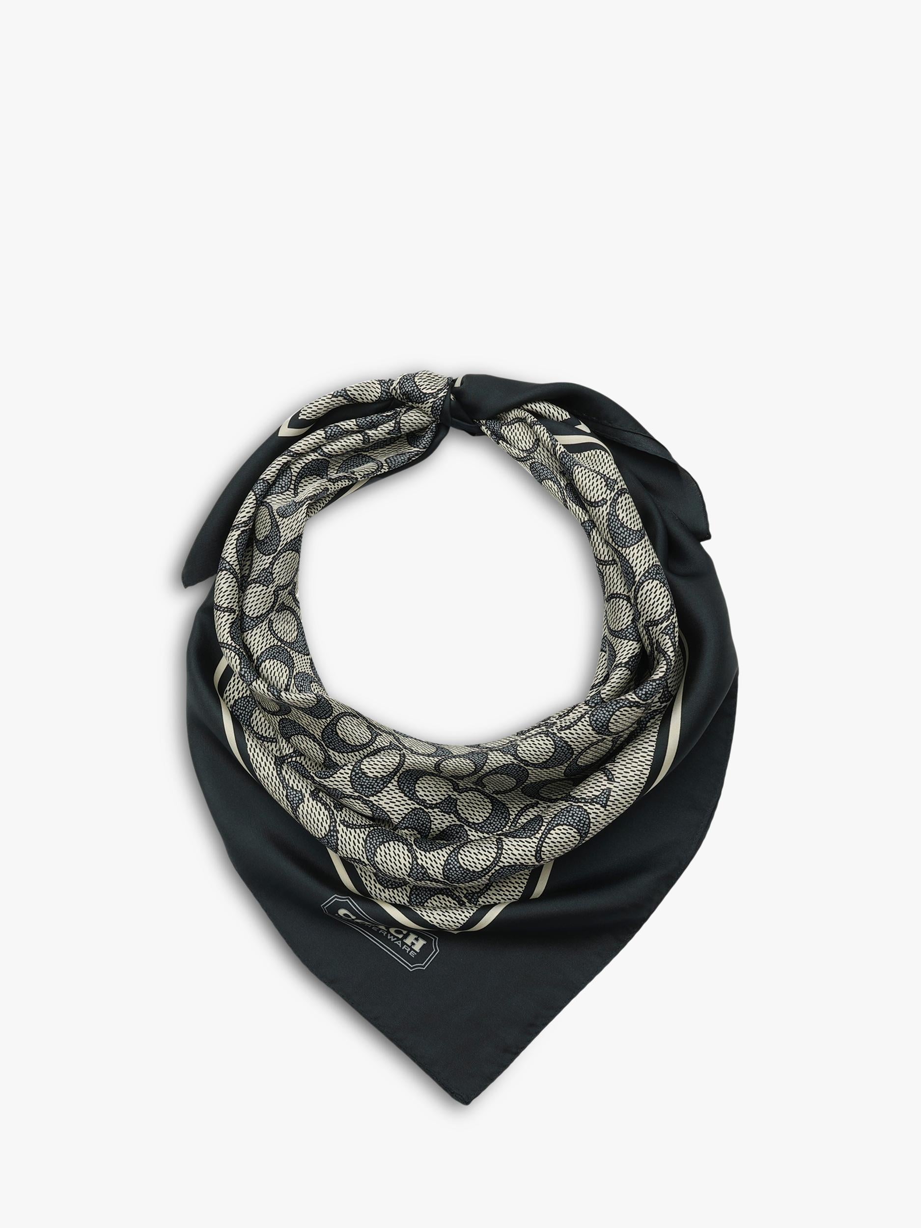 Coach silk scarf navy signature pattern - British product