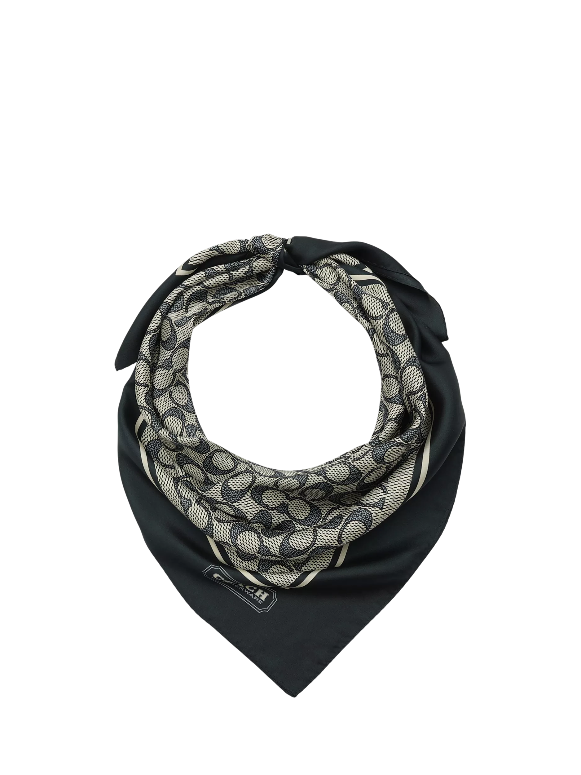 Coach silk scarf navy signature pattern - British product