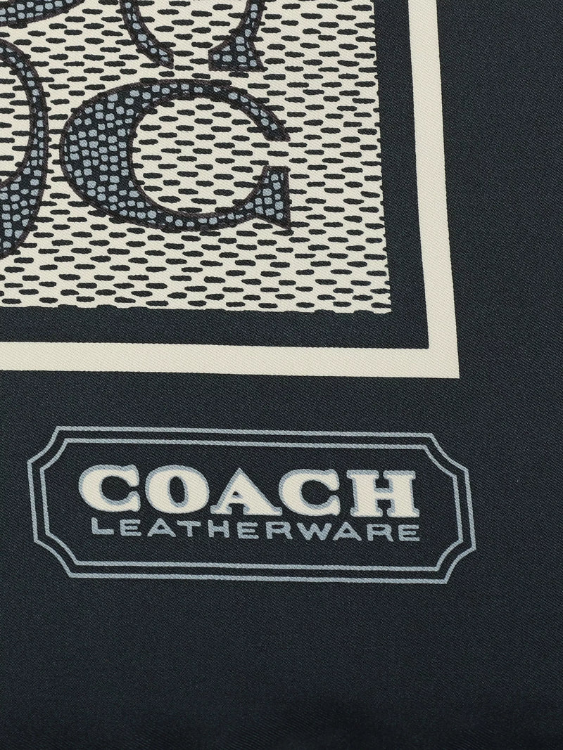 Coach silk scarf navy signature pattern - British product