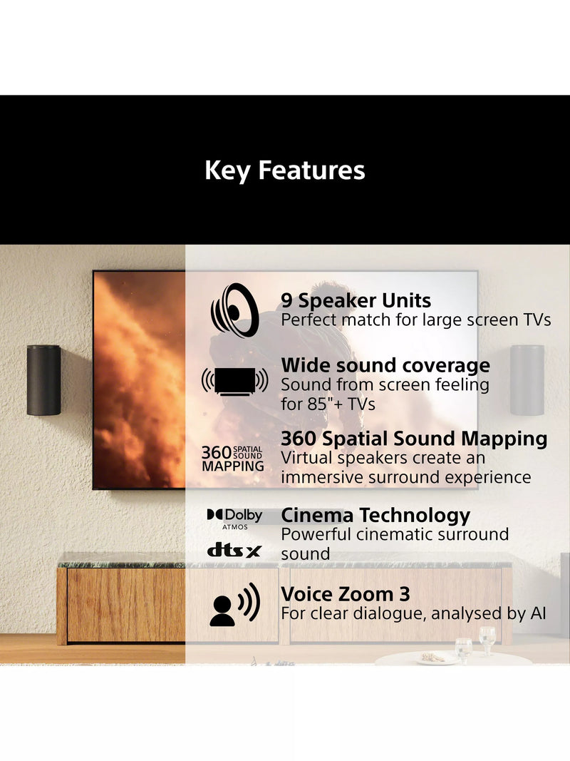 Sony HT-A8 soundbar with 360 Spatial Sound, imported from the UK