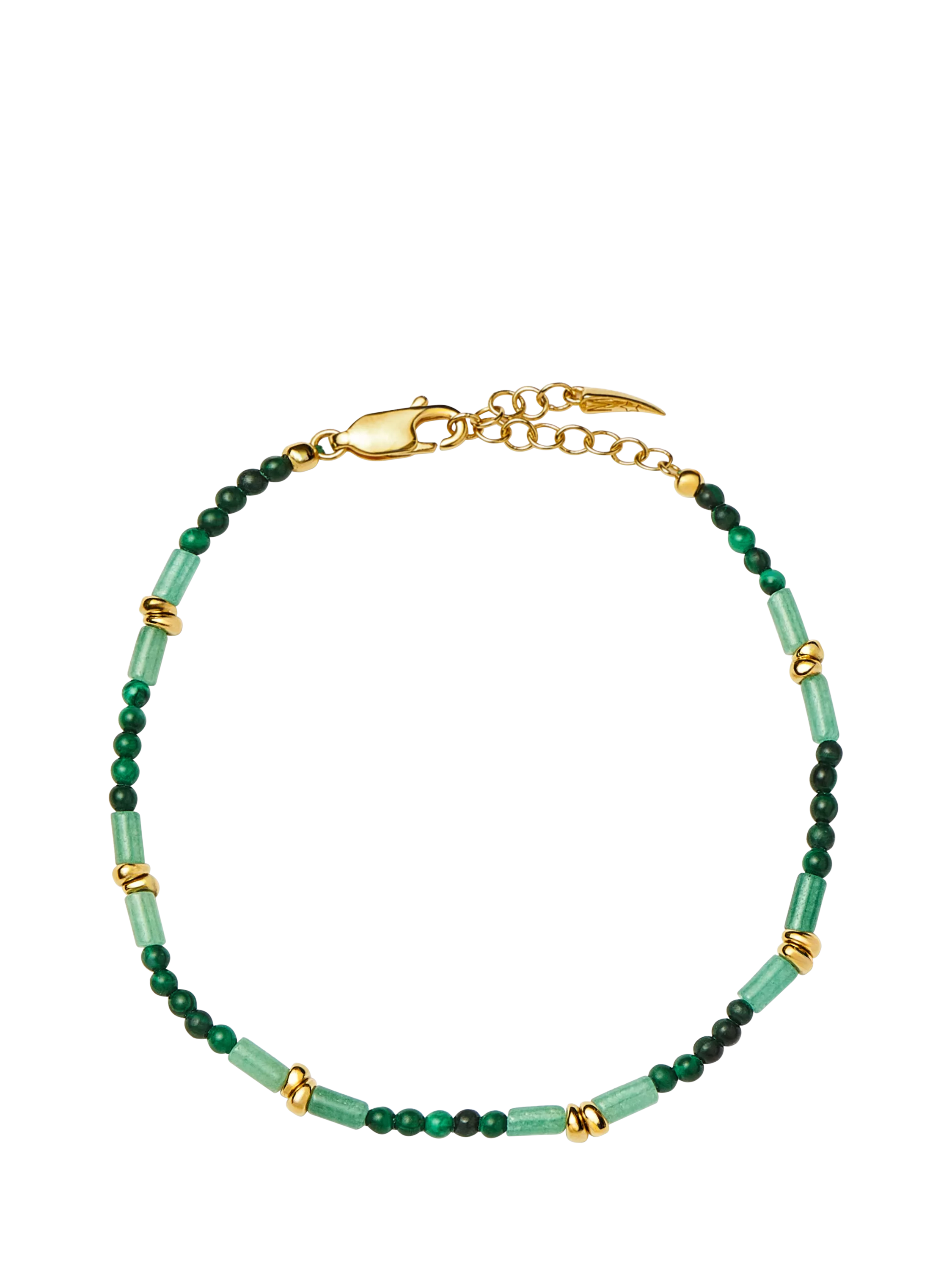 Missoma malachite beaded bracelet 18.5cm, imported from the UK