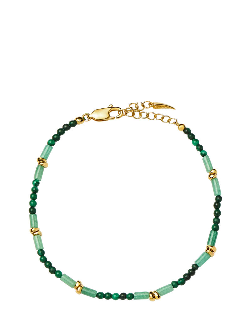 Missoma malachite beaded bracelet 18.5cm, imported from the UK