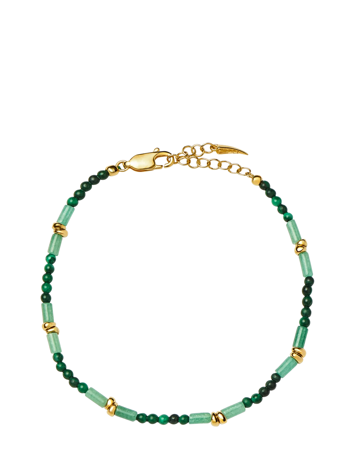 Missoma malachite beaded bracelet 18.5cm, imported from the UK