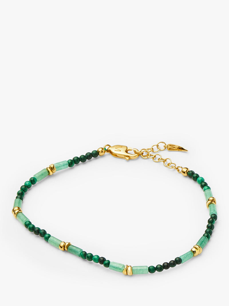 Missoma malachite beaded bracelet 18.5cm, imported from the UK