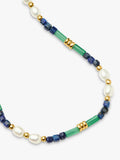Missoma beaded gemstone bracelet with lapis lazuli, onyx and pearls, UK version