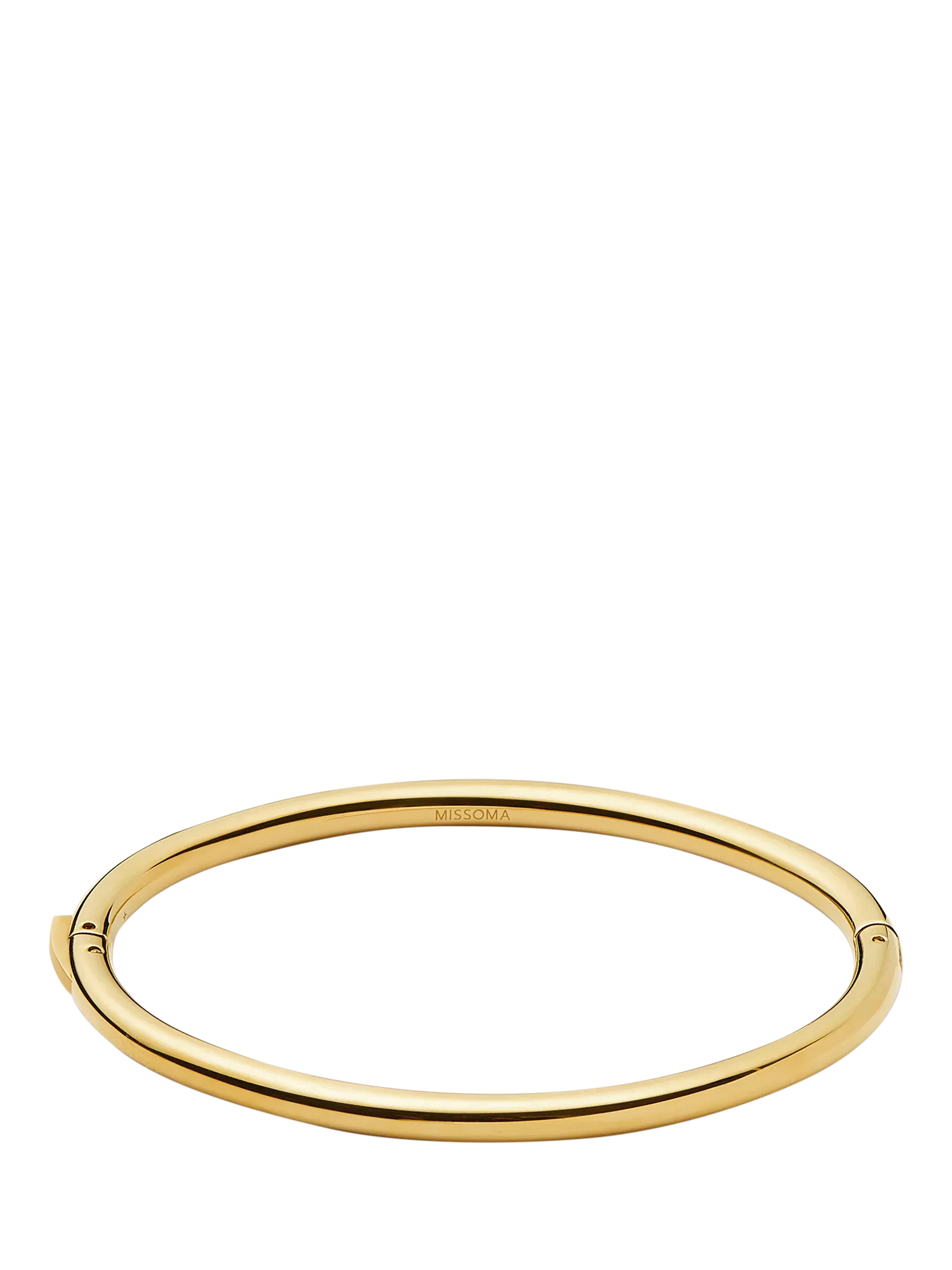 Missoma Classic Round Hinged Bangle, Gold, S/M