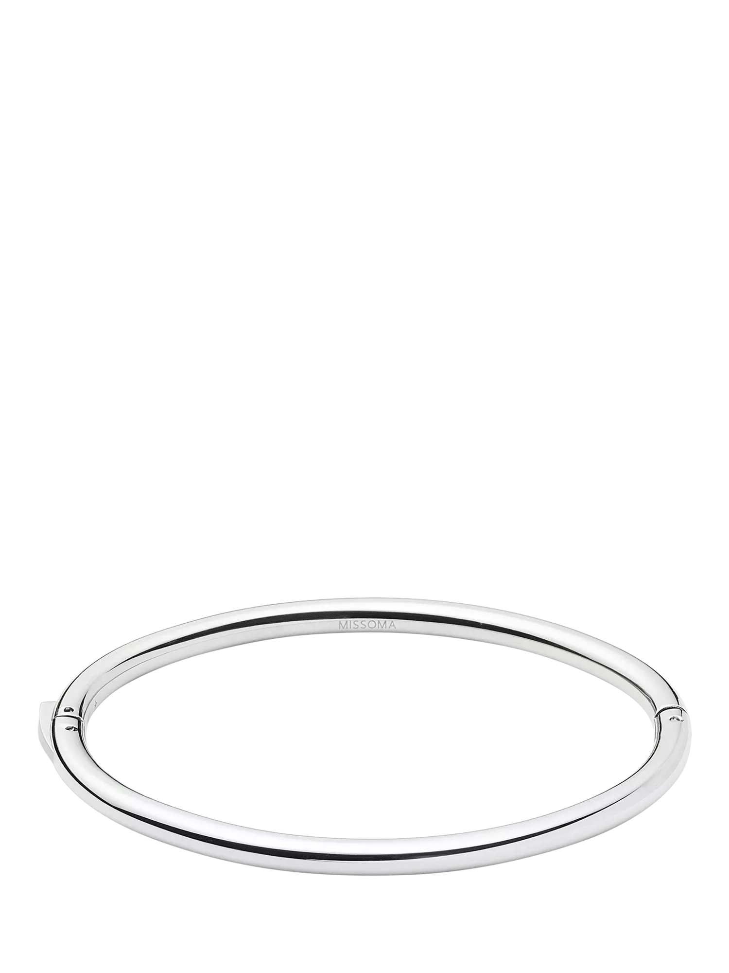 Missoma silver round hinged bangle 4.7x6cm - British product