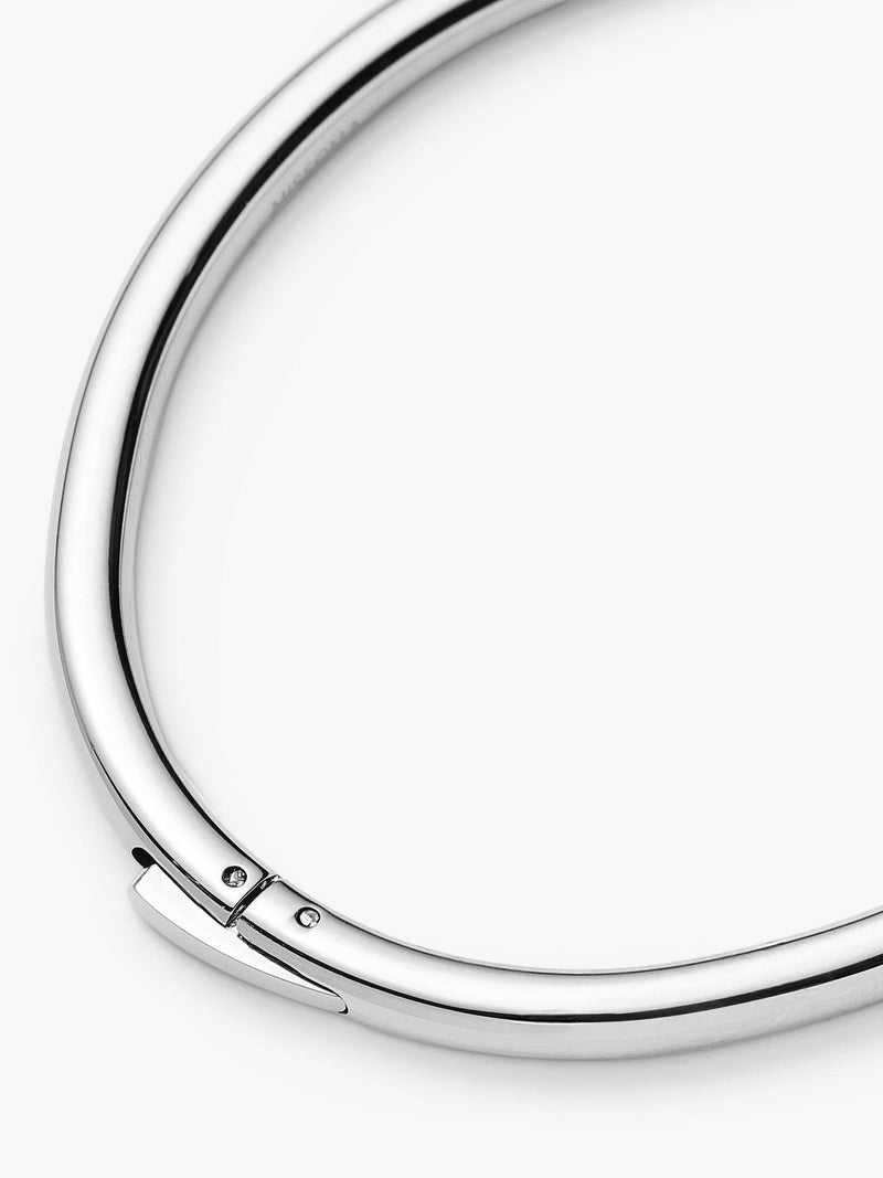Missoma silver round hinged bangle 4.7x6cm - British product