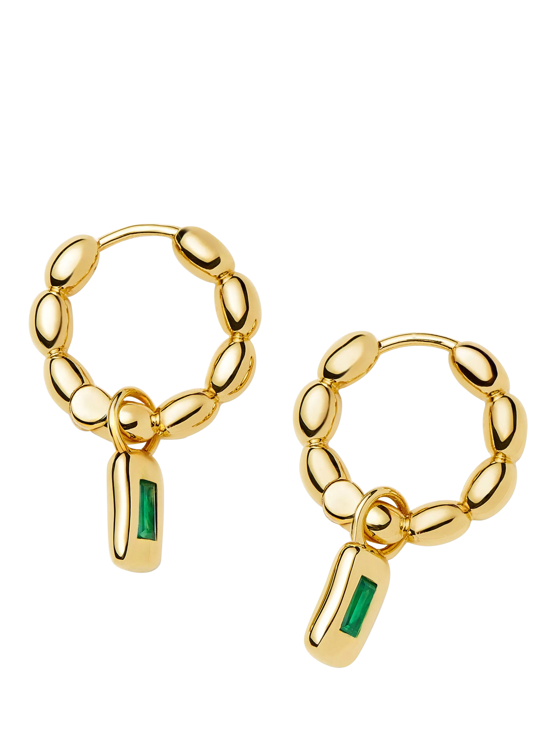 Missoma molten charm hoop earrings with sapphire charms 1.5cm - British product