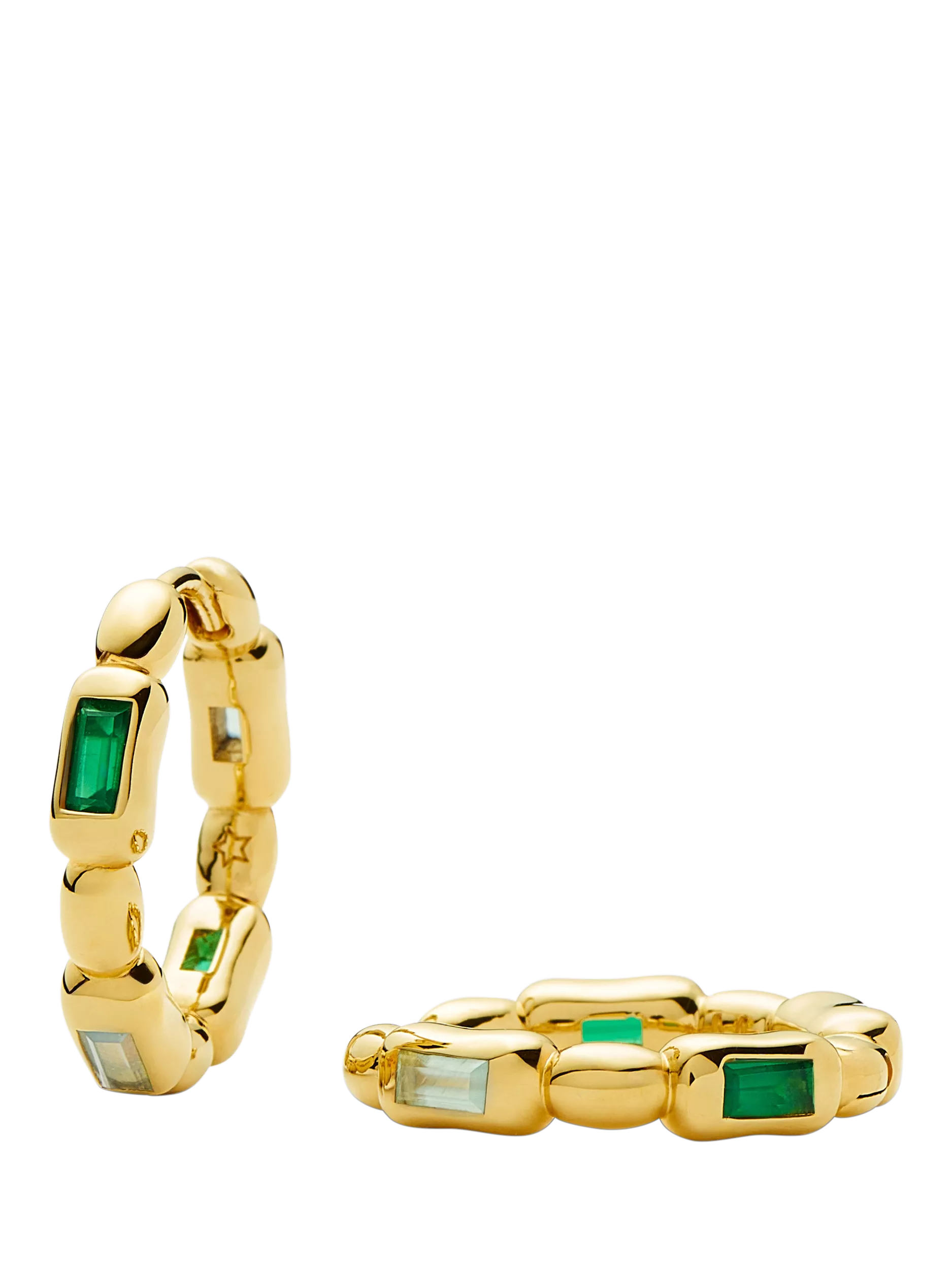 Missoma hoop earrings with green onyx 1.8cm, imported from the UK