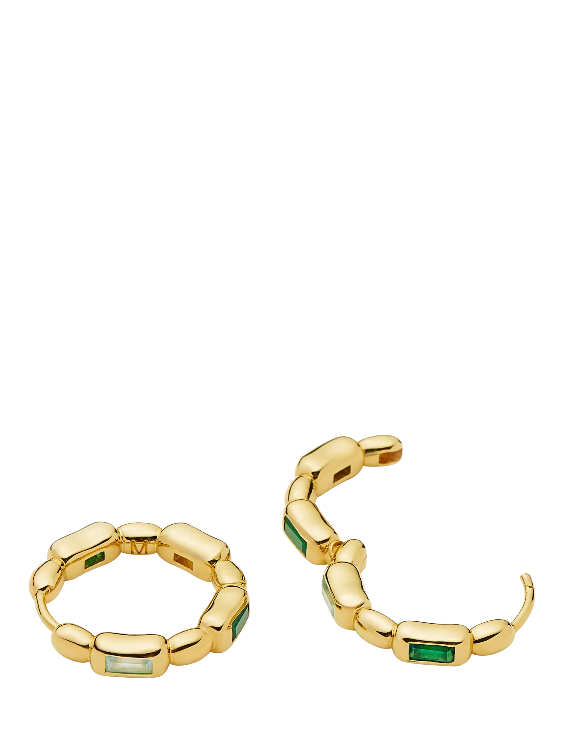 Missoma hoop earrings with green onyx 1.8cm, imported from the UK