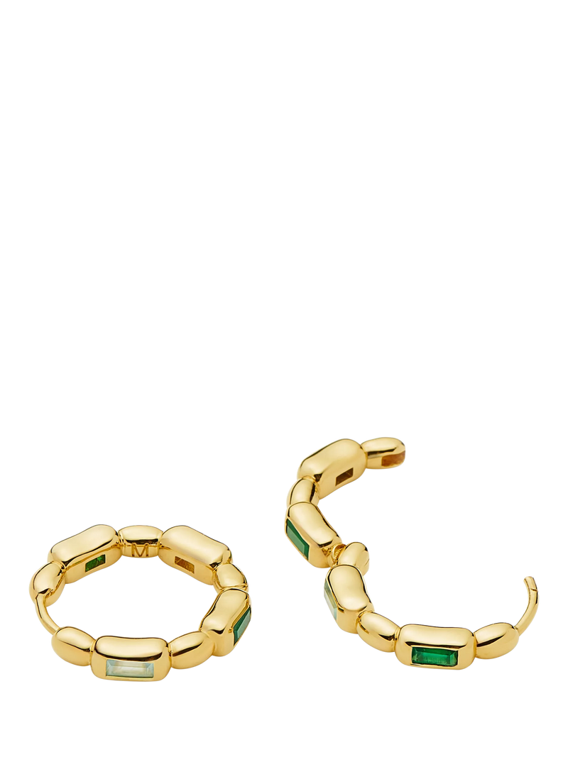 Missoma hoop earrings with green onyx 1.8cm, imported from the UK