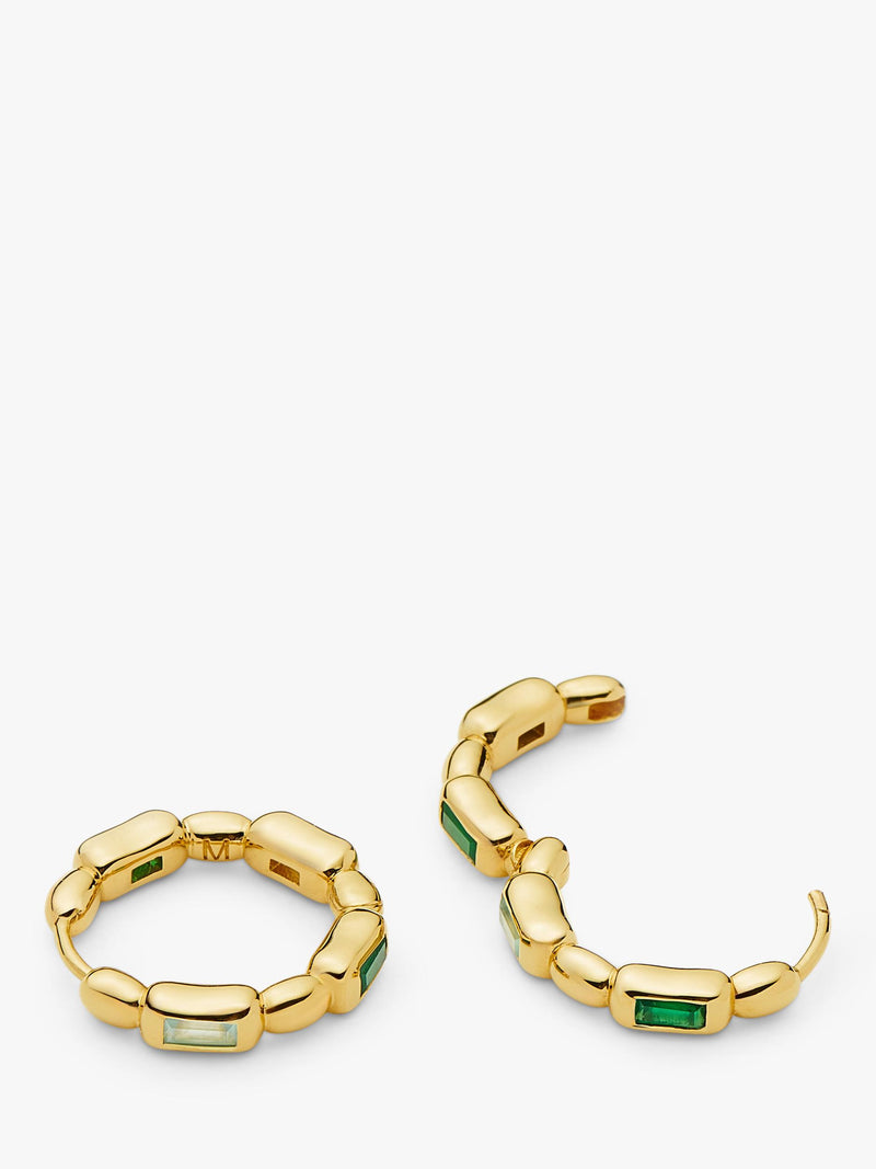 Missoma hoop earrings with green onyx 1.8cm, imported from the UK