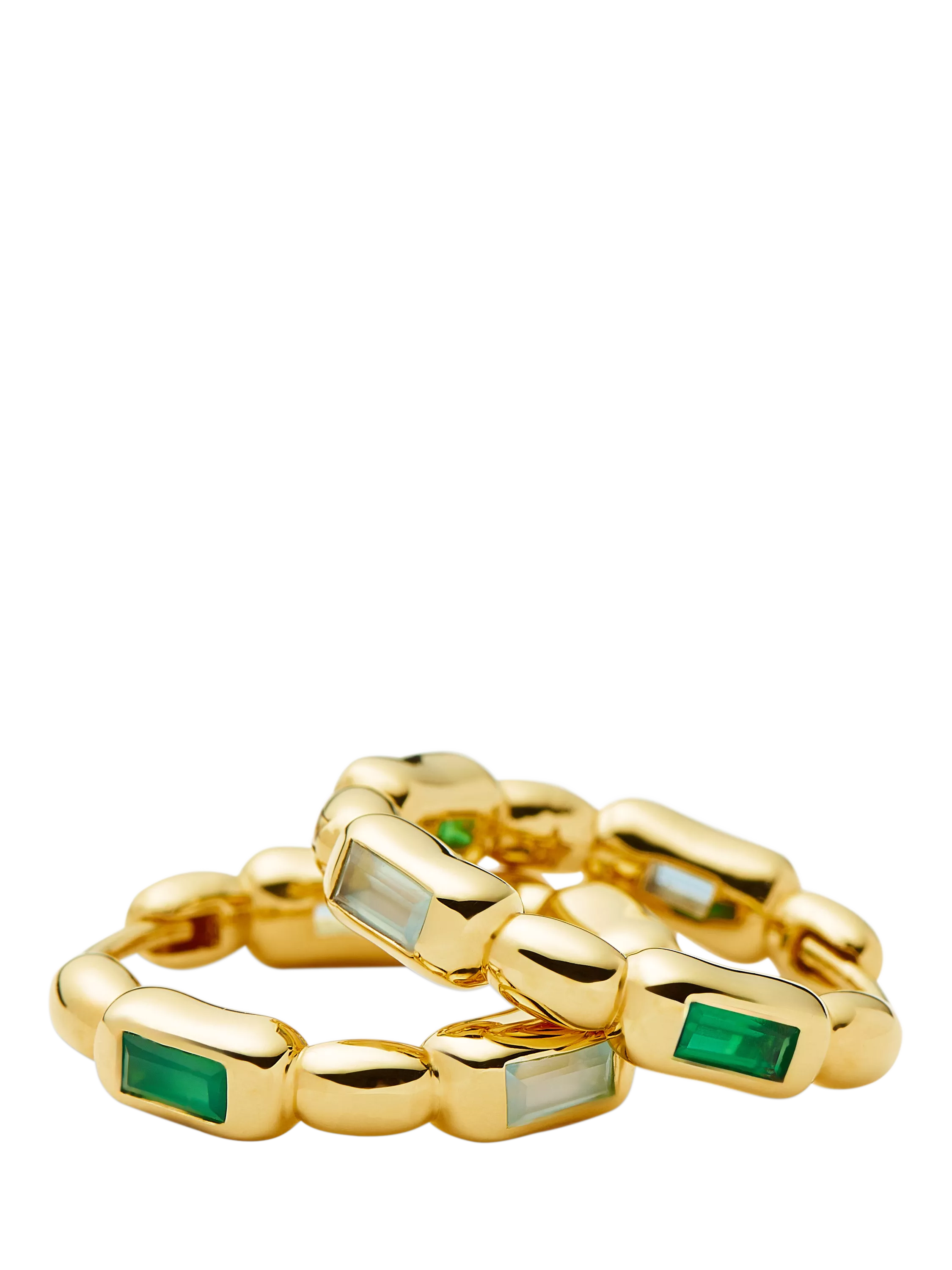 Missoma hoop earrings with green onyx 1.8cm, imported from the UK