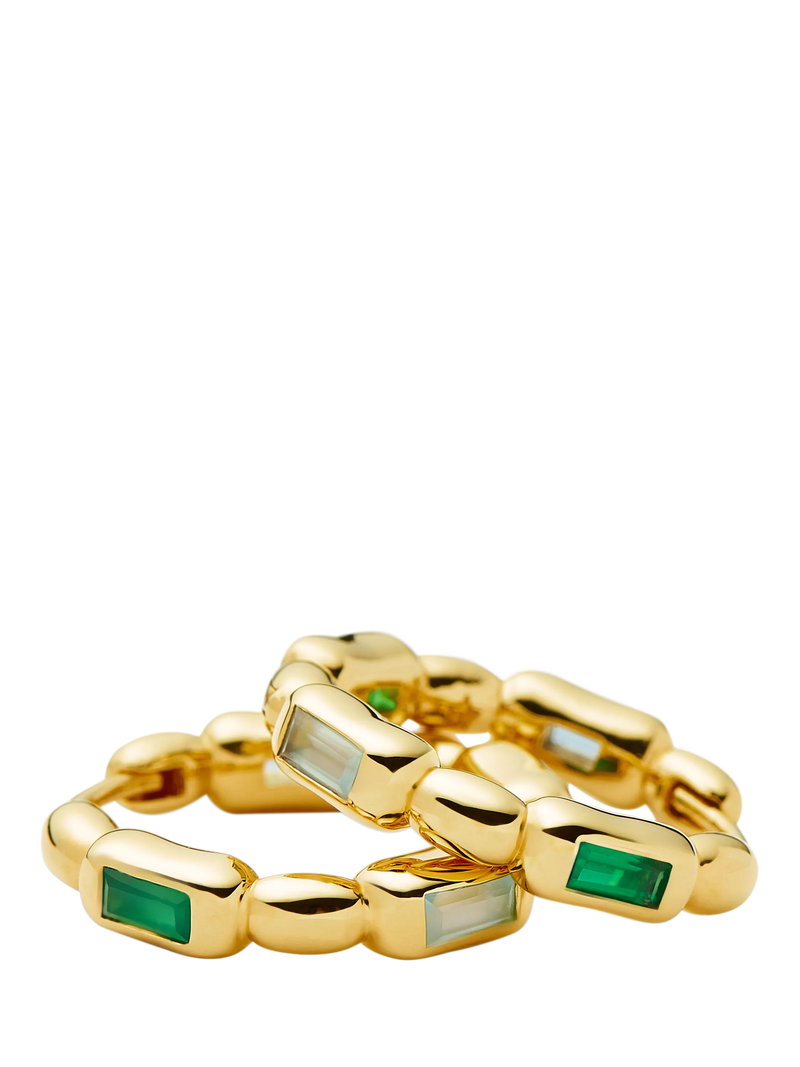 Missoma hoop earrings with green onyx 1.8cm, imported from the UK