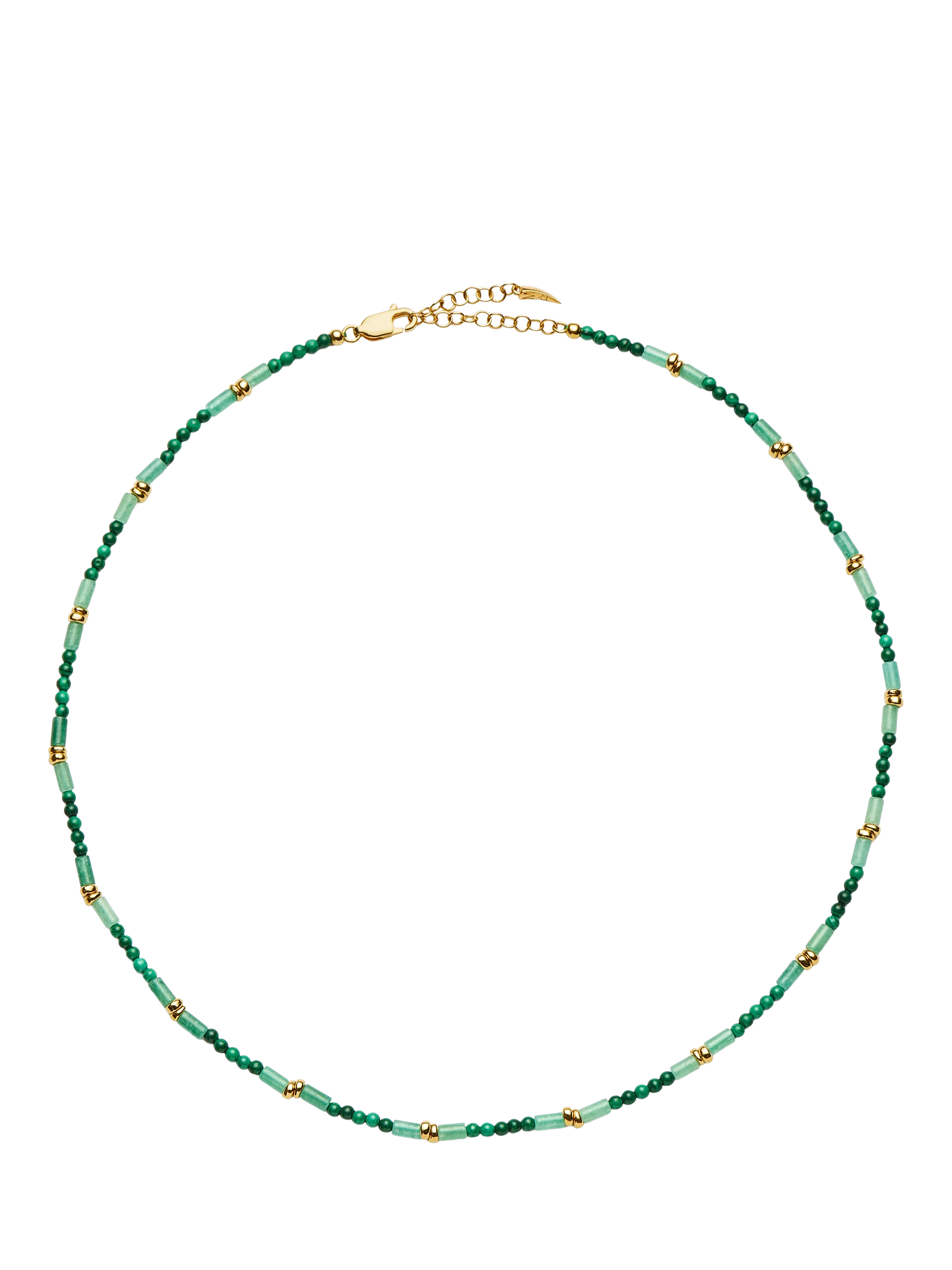 Missoma beaded choker necklace gold and green 42cm - British product