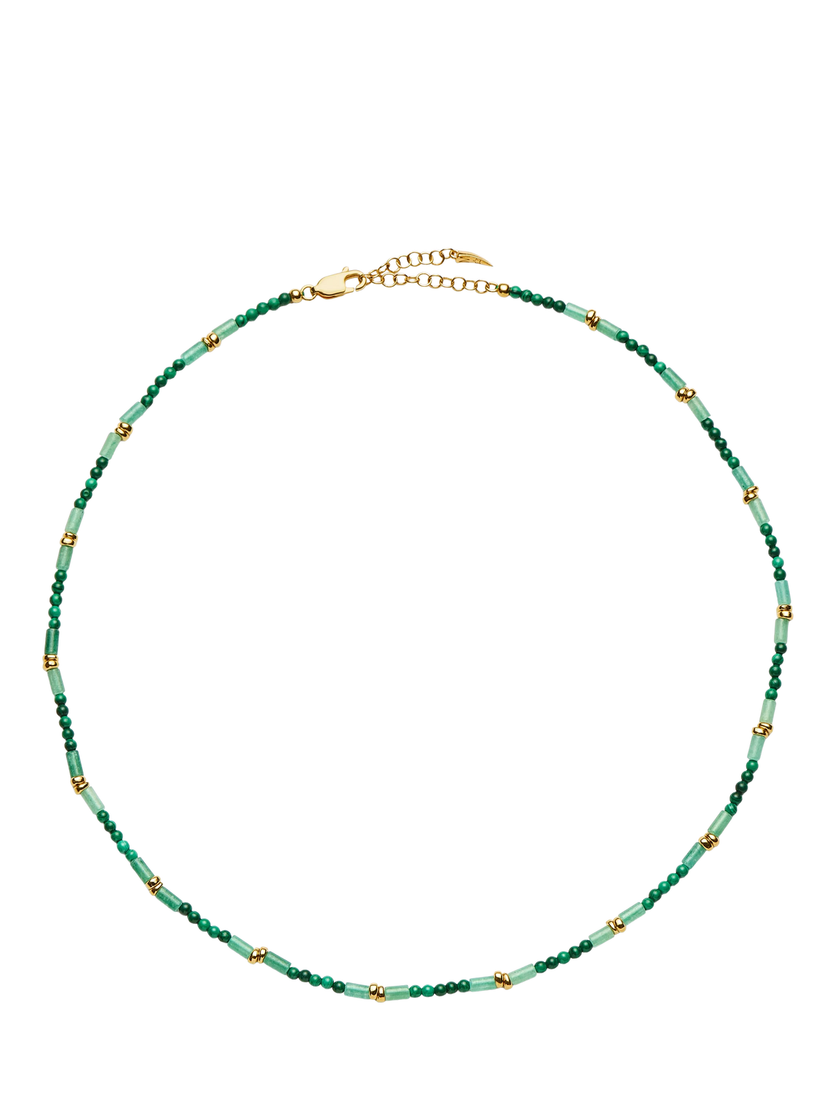 Missoma beaded choker necklace gold and green 42cm - British product