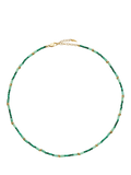 Missoma beaded choker necklace gold and green 42cm - British product