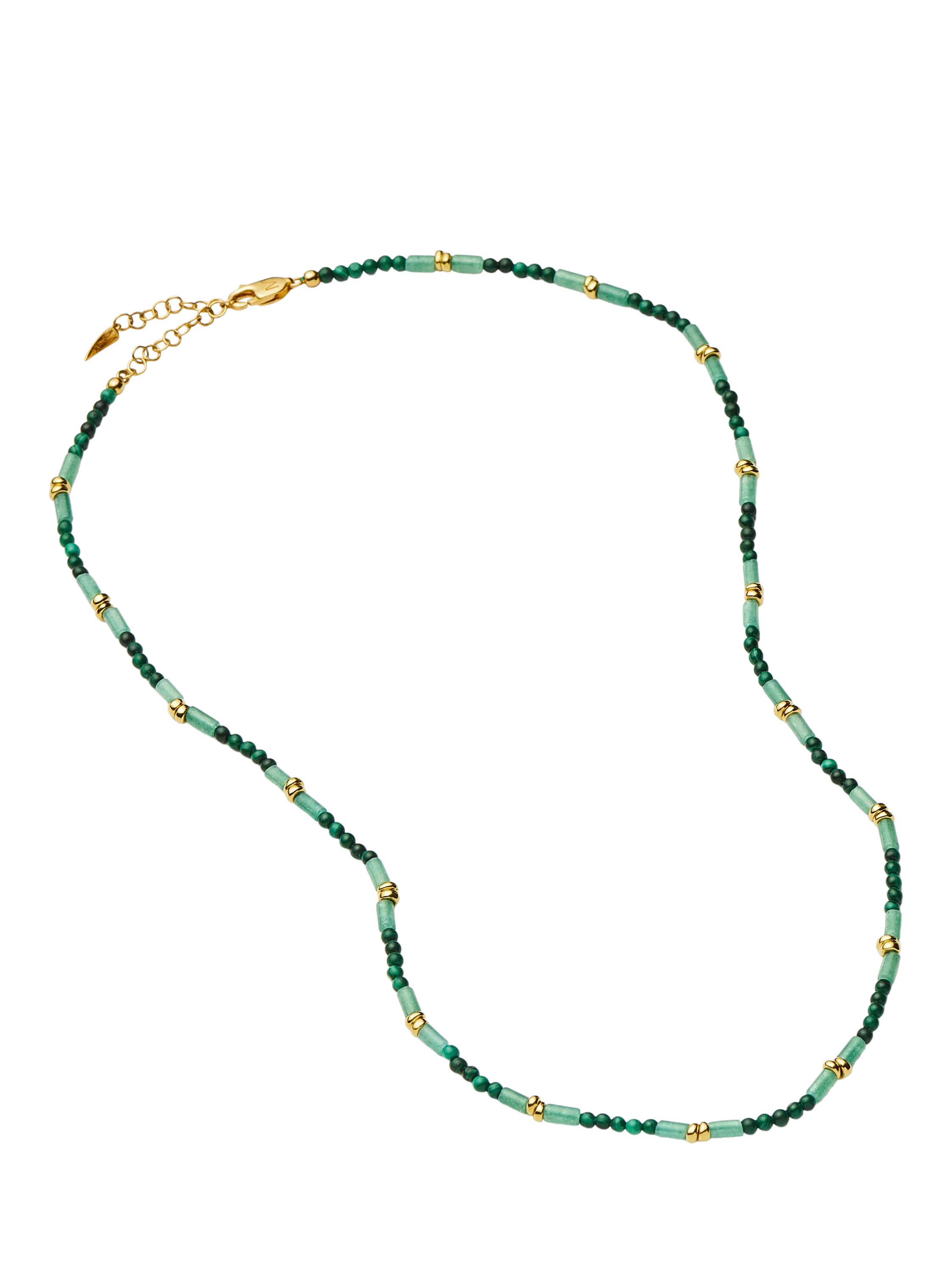 Missoma beaded choker necklace gold and green 42cm - British product
