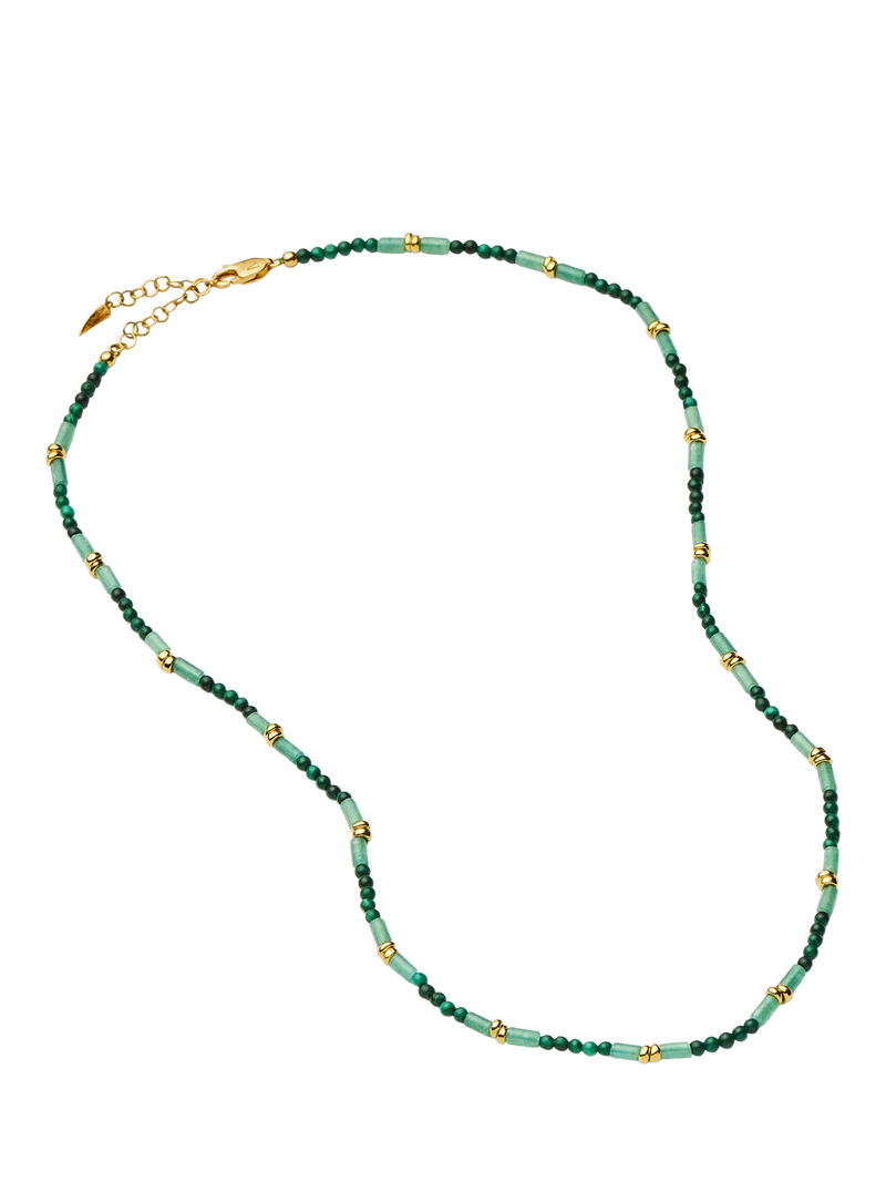 Missoma beaded choker necklace gold and green 42cm - British product