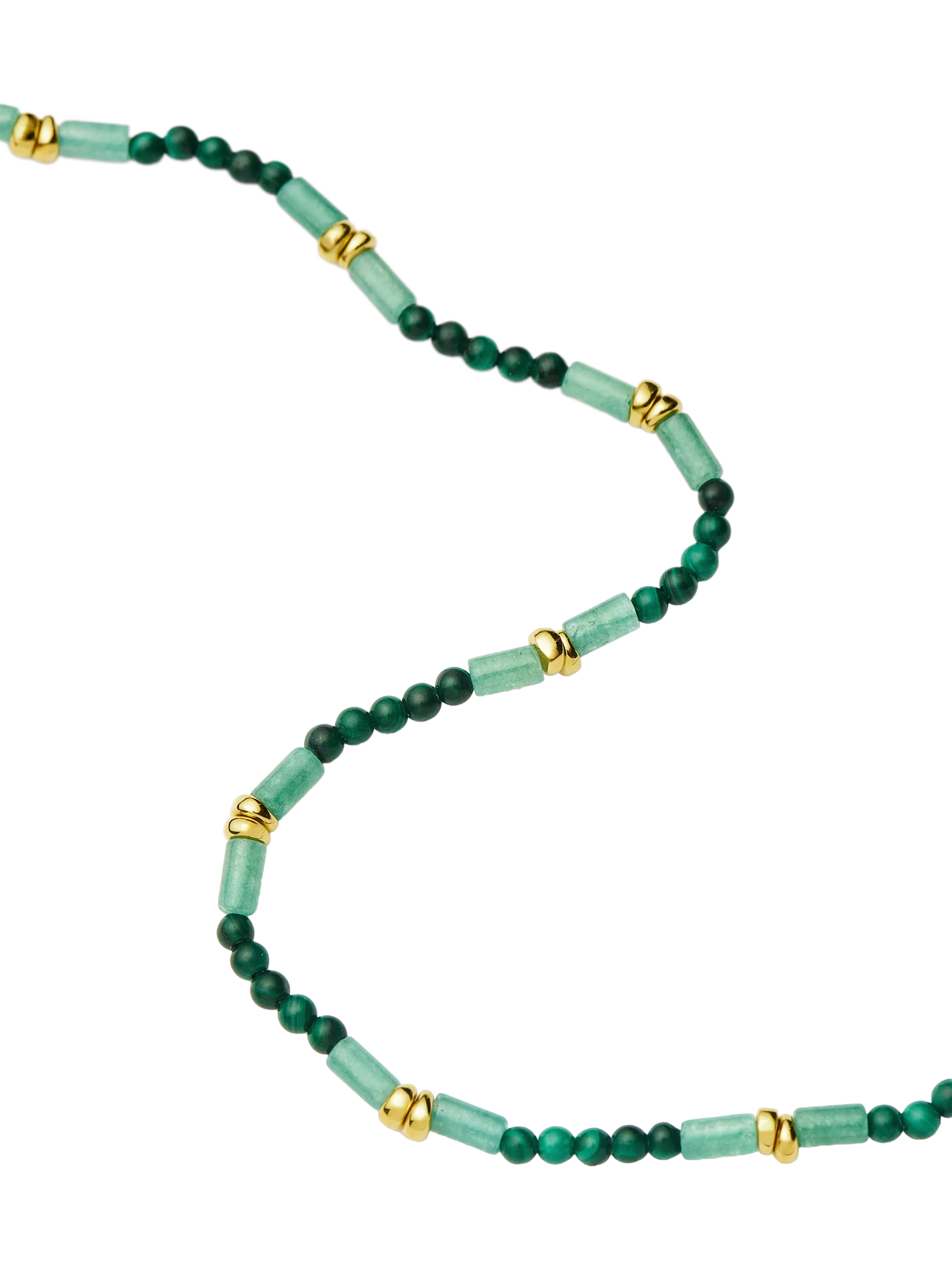 Missoma beaded choker necklace gold and green 42cm - British product