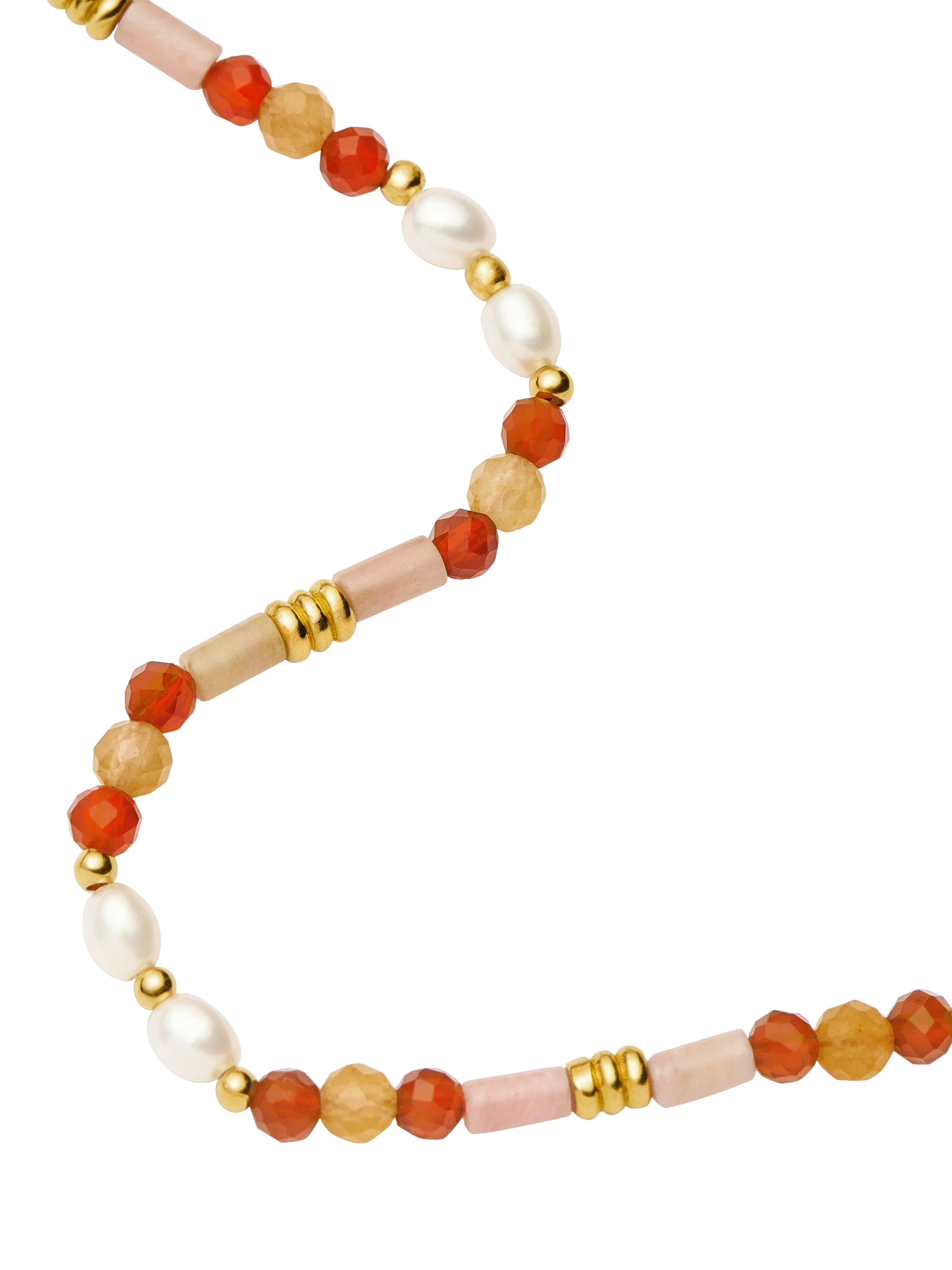 Missoma beaded gemstone necklace gold orange 45cm (British brand)
