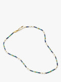 Missoma beaded gemstone necklace gold multi 45cm, imported from the UK