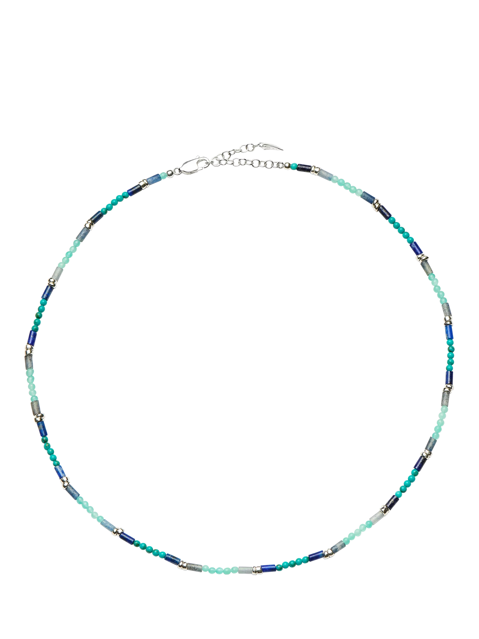 Missoma beaded gemstone choker silver blue, UK version