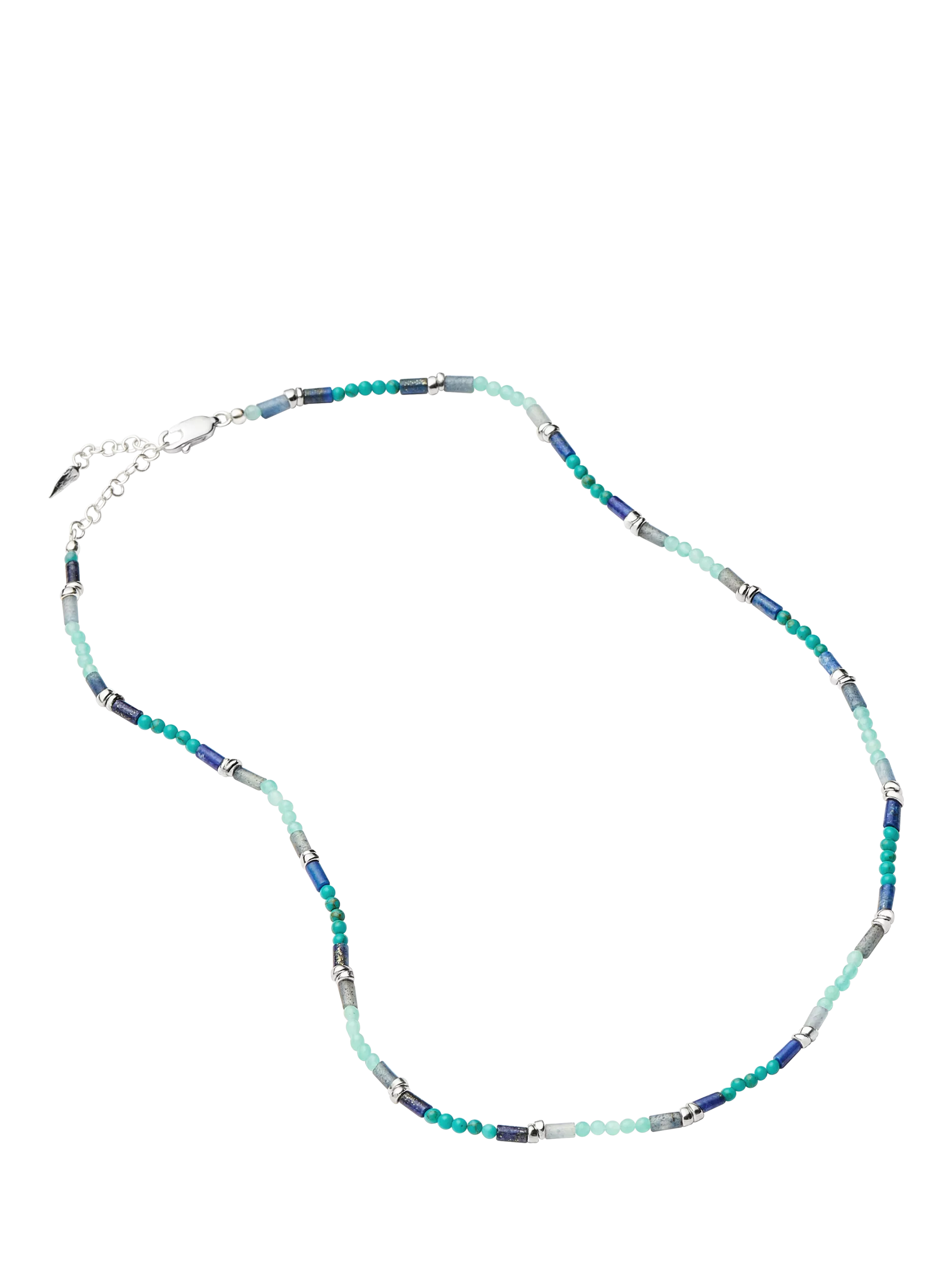 Missoma beaded gemstone choker silver blue, UK version