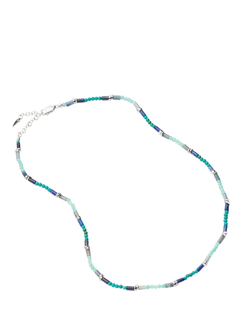 Missoma beaded gemstone choker silver blue, UK version