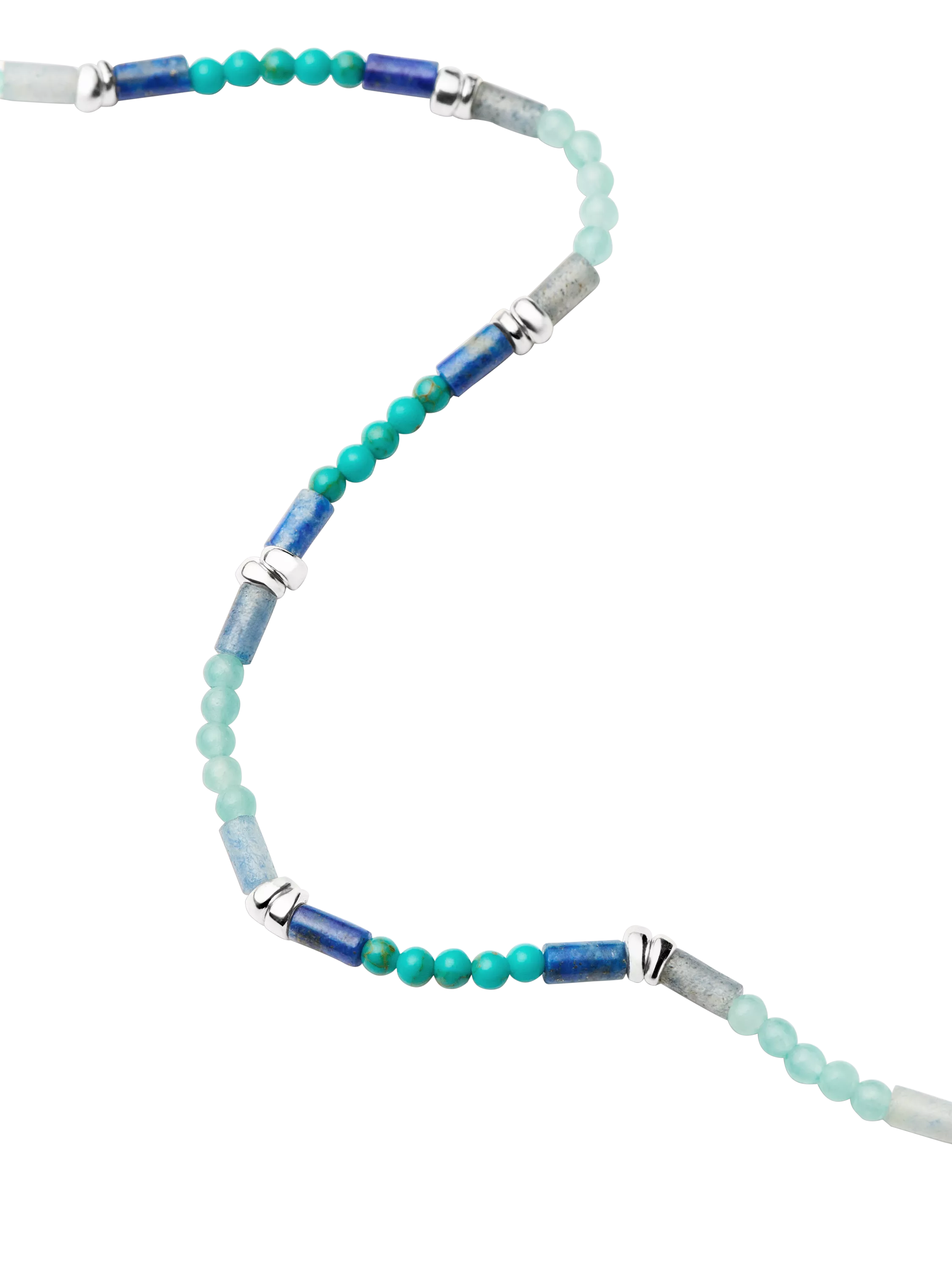 Missoma beaded gemstone choker silver blue, UK version