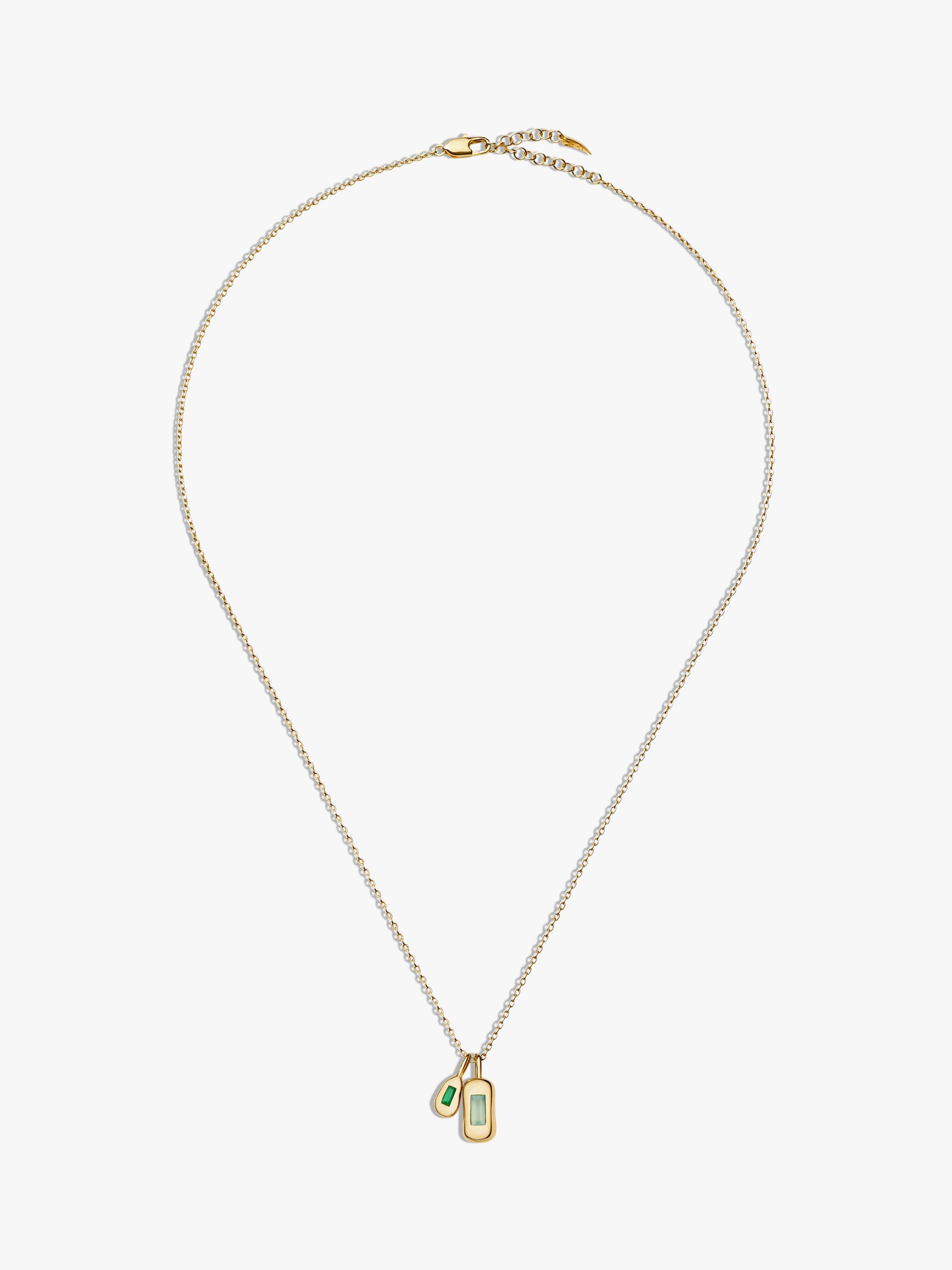 Missoma green and blue onyx pendant necklace 50cm, imported from the UK