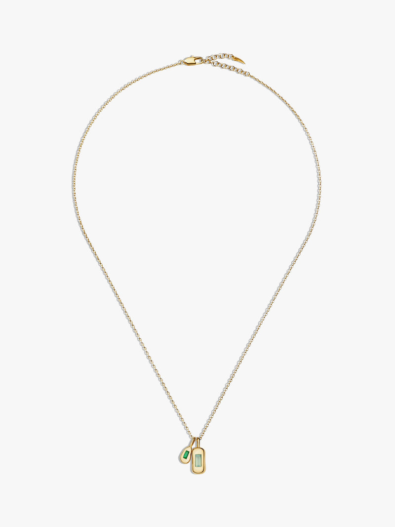 Missoma green and blue onyx pendant necklace 50cm, imported from the UK