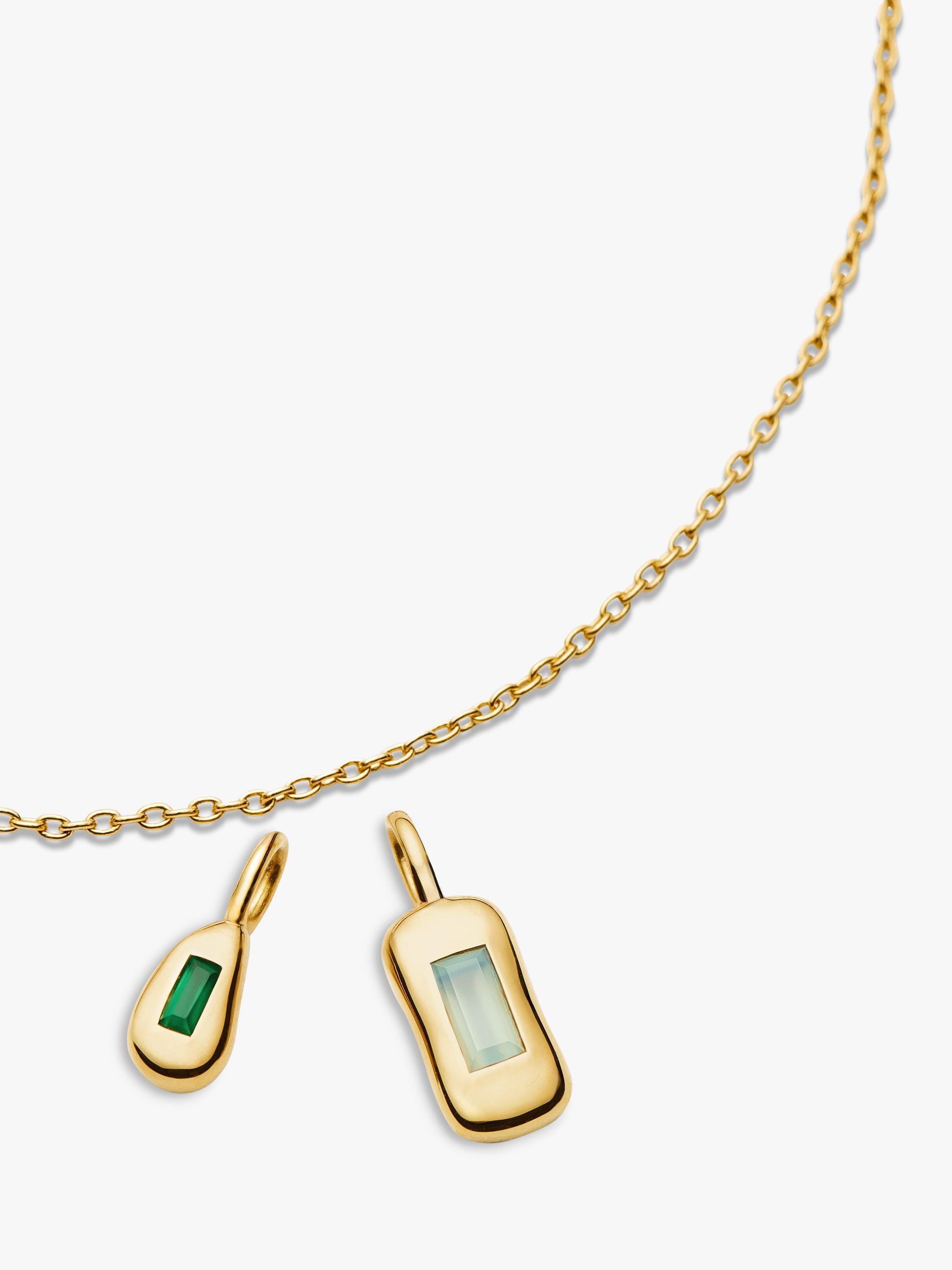 Missoma green and blue onyx pendant necklace 50cm, imported from the UK