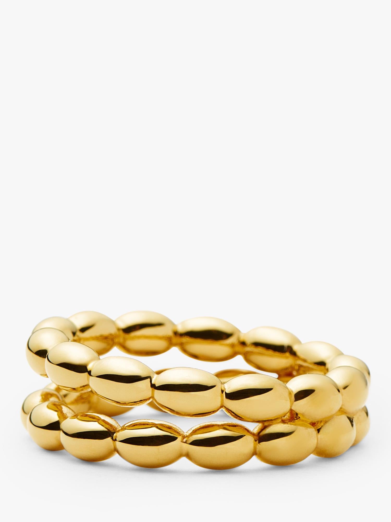 Missoma Molten Olive double band stacking ring in gold, imported from the UK