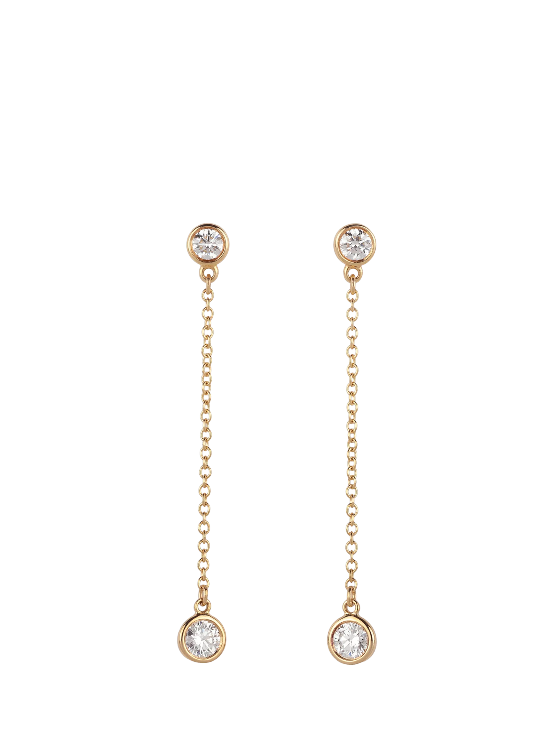 Tiffany & Co Elsa Peretti diamond drop earrings, 18ct yellow gold, UK version