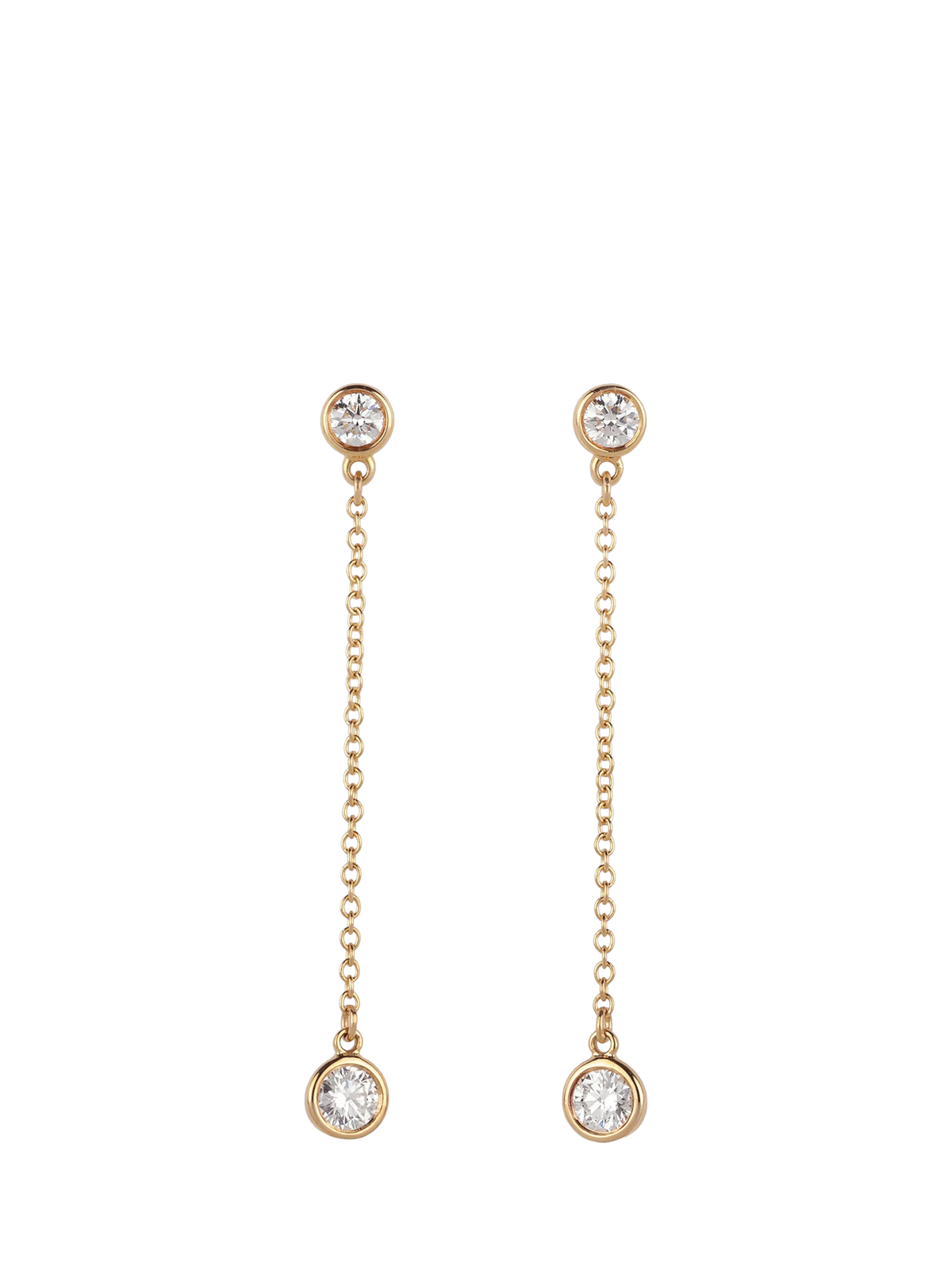Tiffany & Co Elsa Peretti diamond drop earrings, 18ct yellow gold, UK version