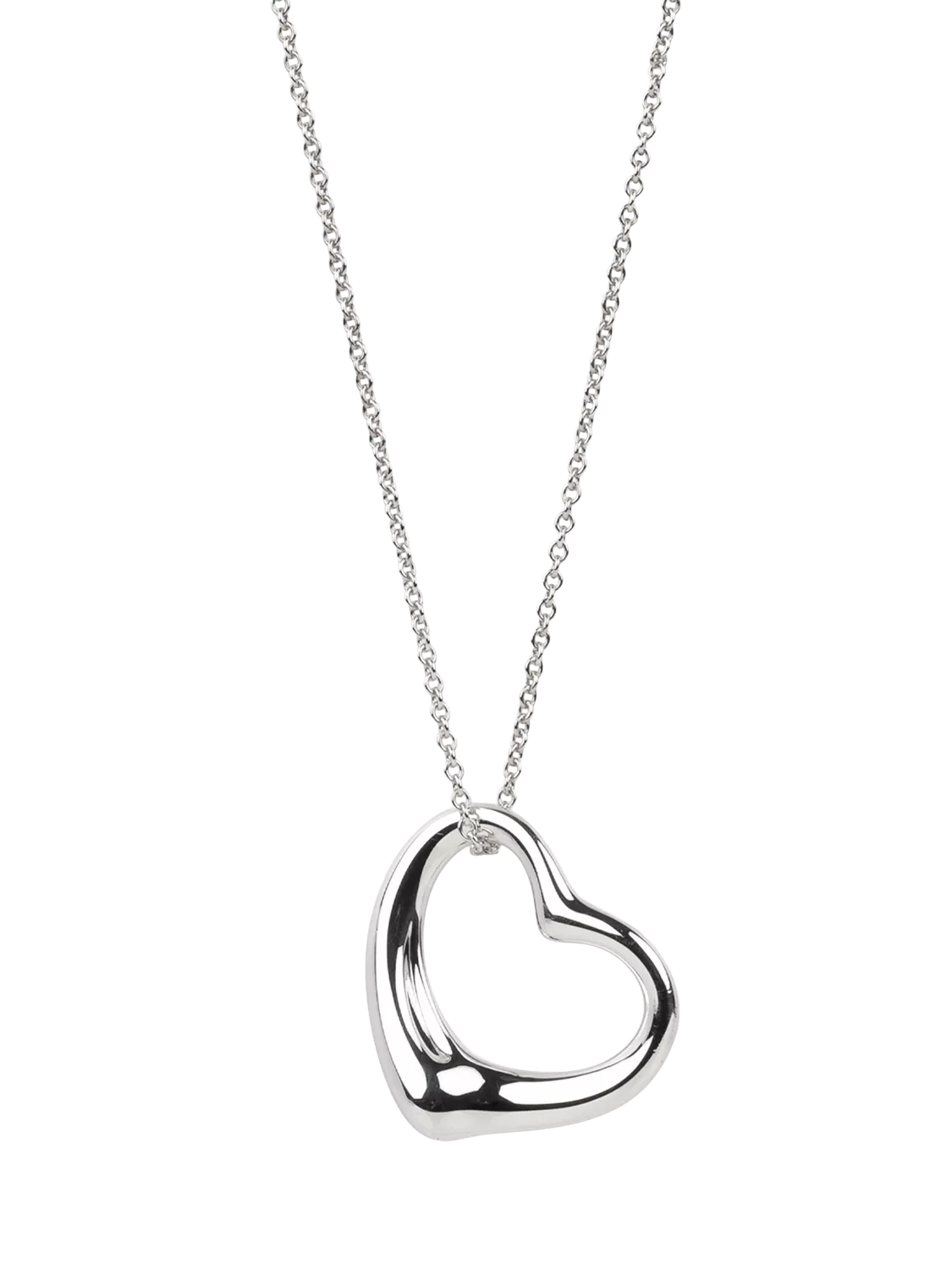 Tiffany & Co. sterling silver open heart necklace 46cm, imported from the UK