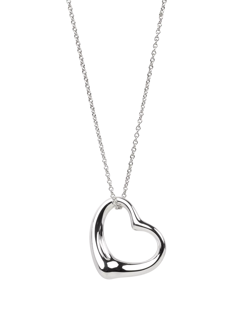 Tiffany & Co. sterling silver open heart necklace 46cm, imported from the UK