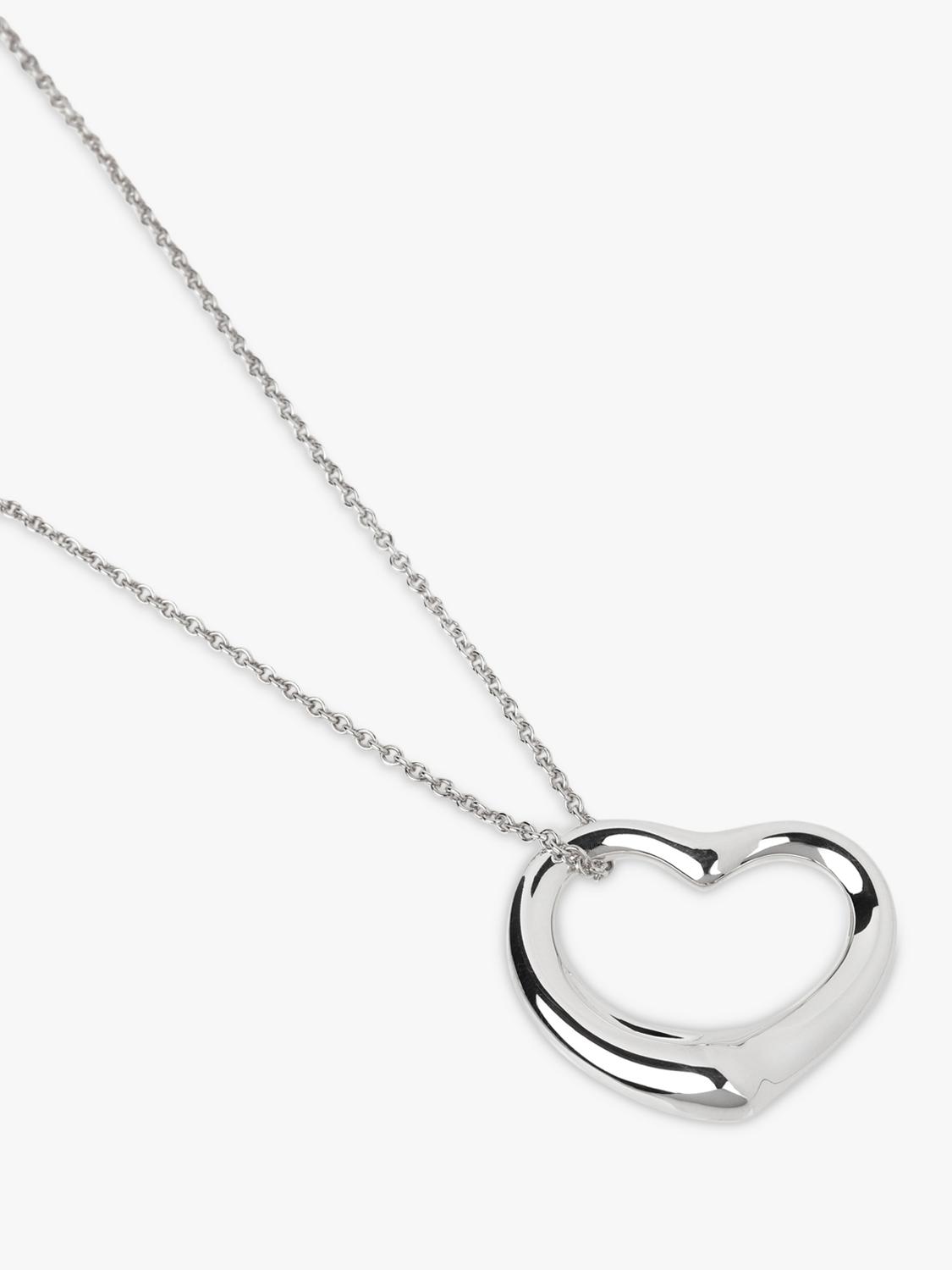 Tiffany & Co. sterling silver open heart necklace 46cm, imported from the UK