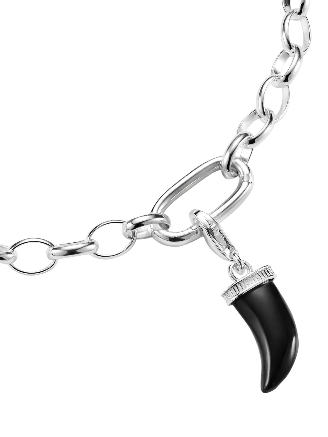 THOMAS SABO tooth obsidian pendant charm 28mm (British brand)