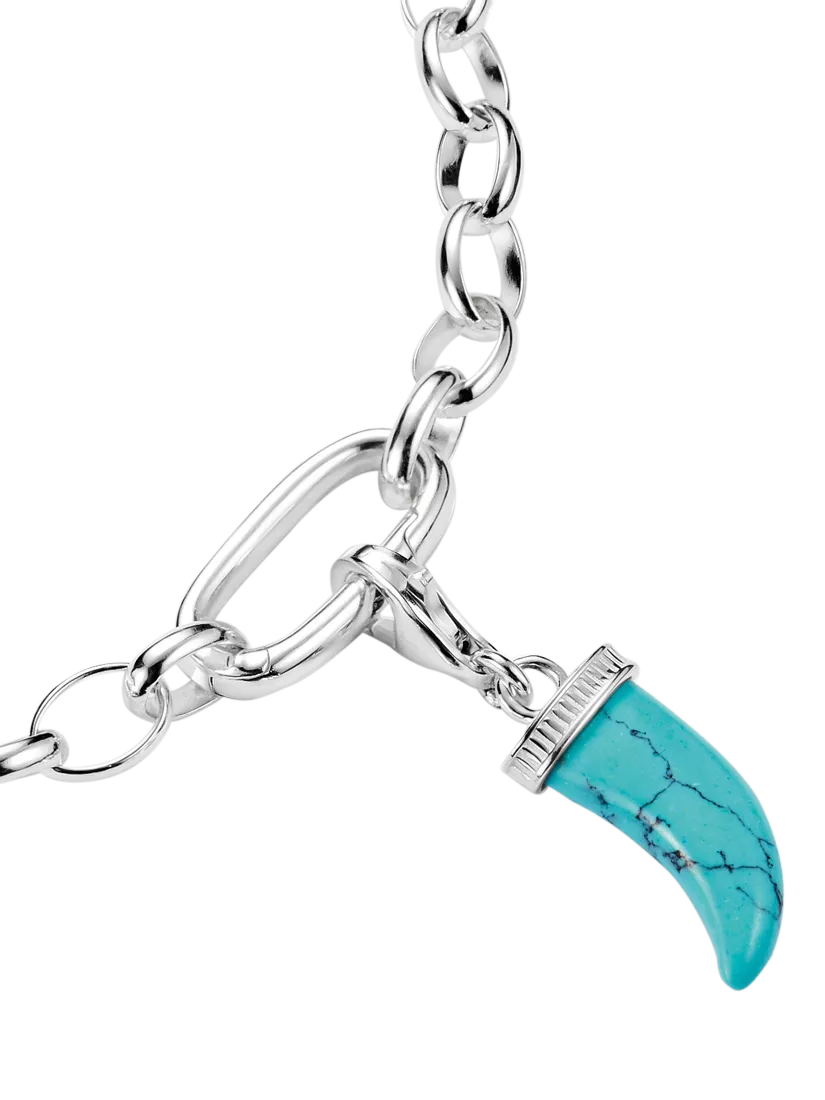 THOMAS SABO tooth pendant charm silver turquoise 28x8mm - British product