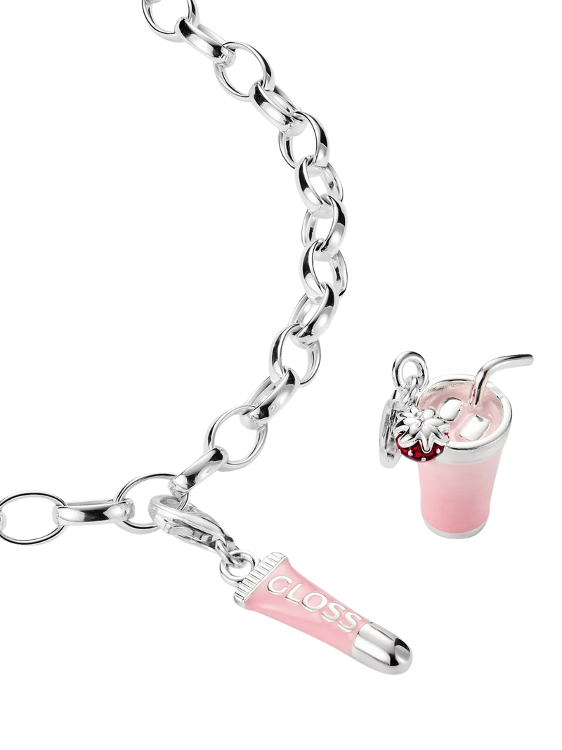 Thomas Sabo lip gloss pendant charm pink enamel silver, UK version